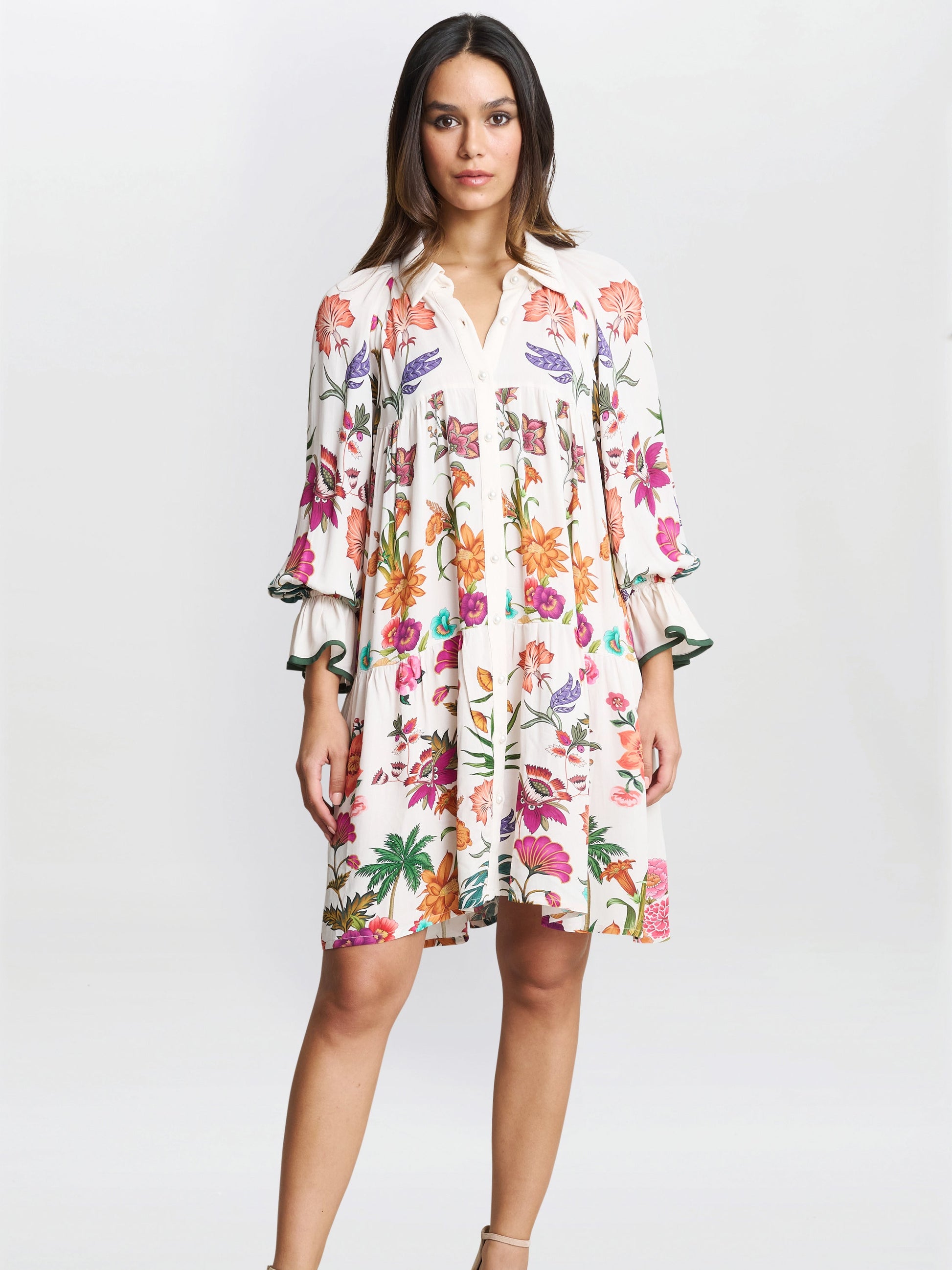  Mia Short Floral Shirt Dress