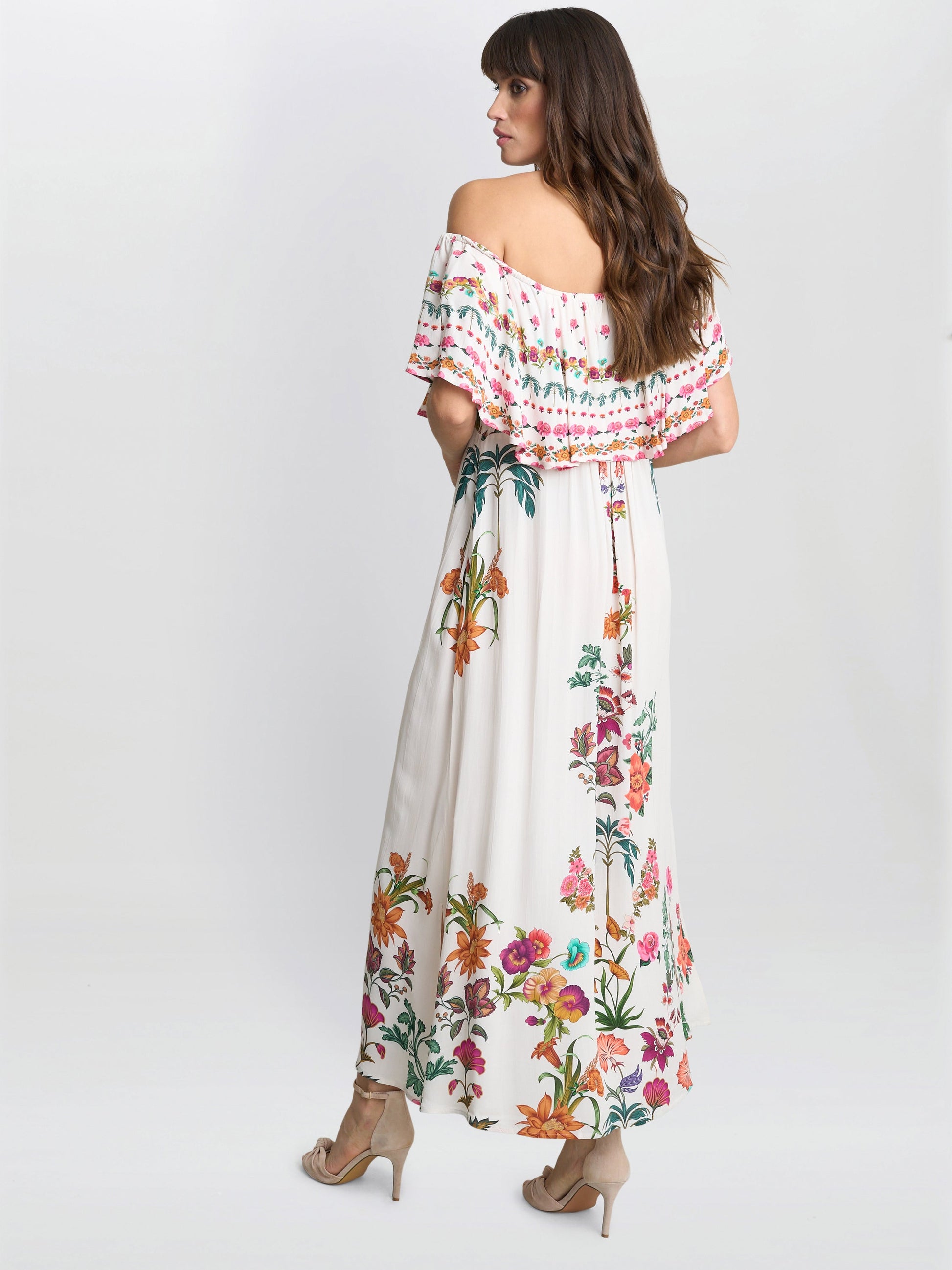  Rose Off The Shoulder Frill Dress