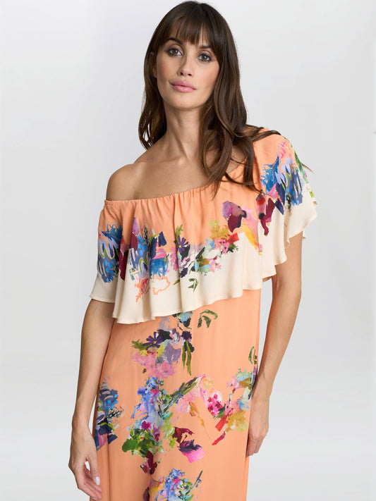  Samantha Off The Shoulder Frill Dress