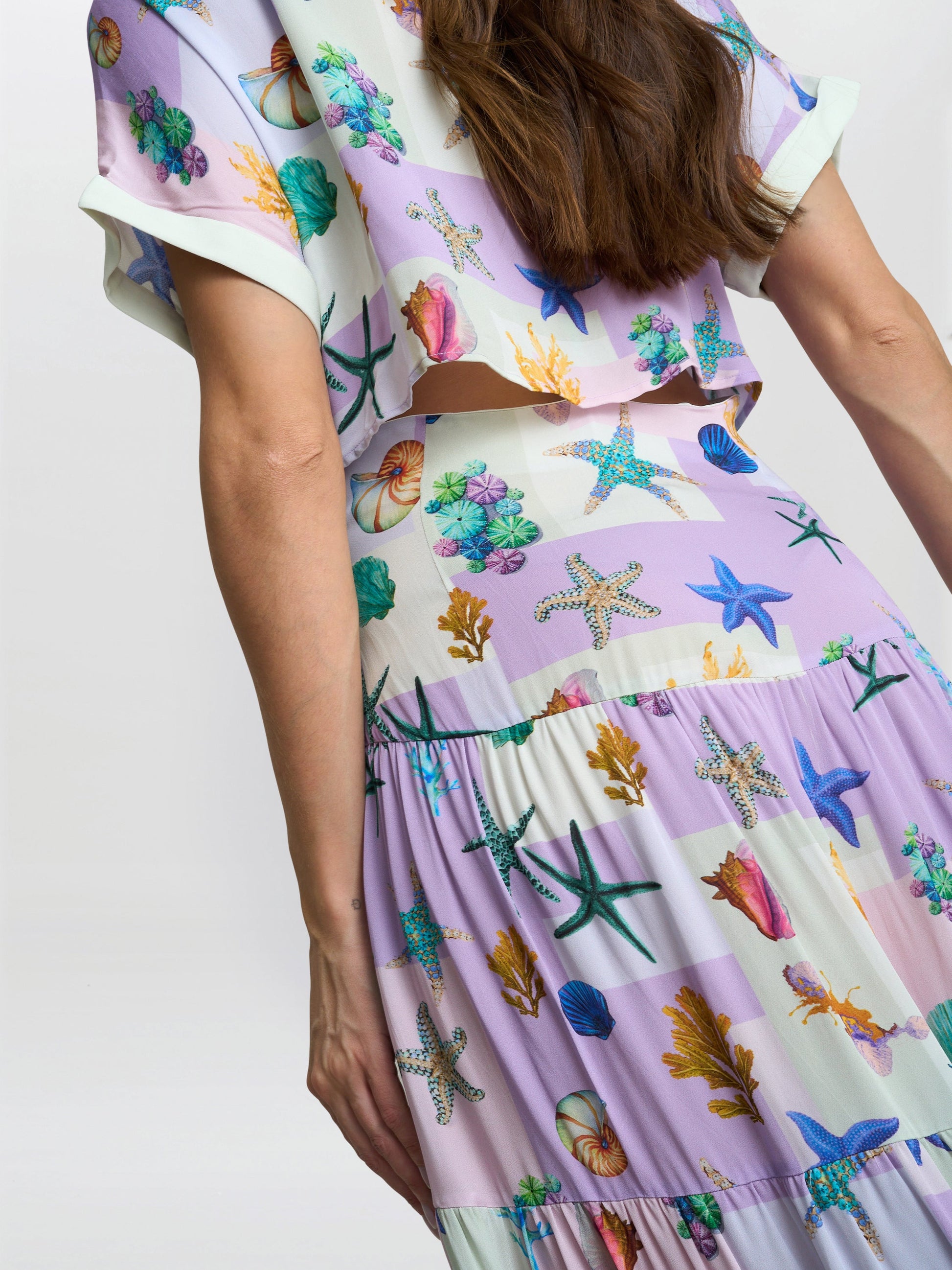  Liv Seashell Print Shirt Dress