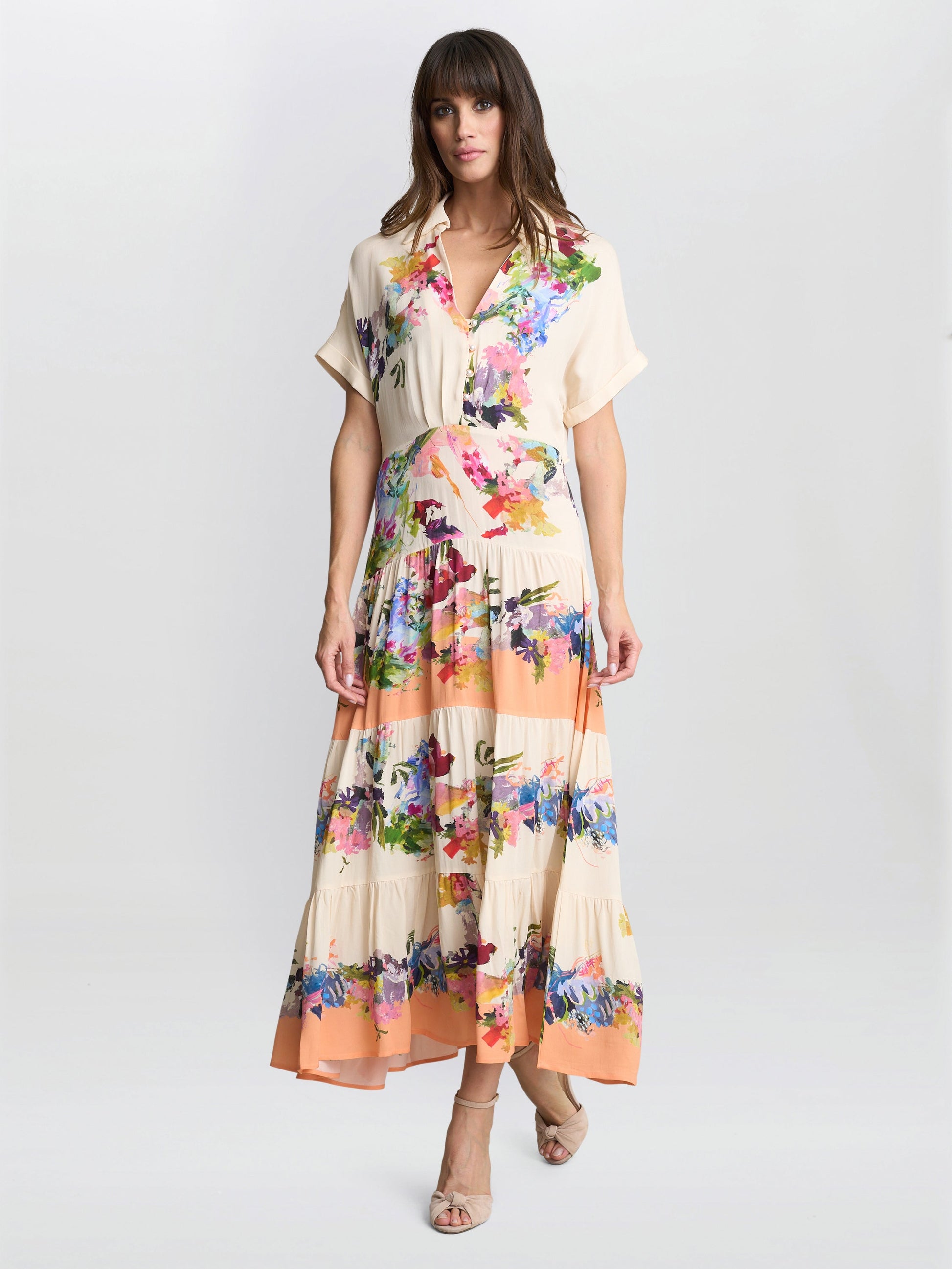  Sarah Floral Shirt Dress