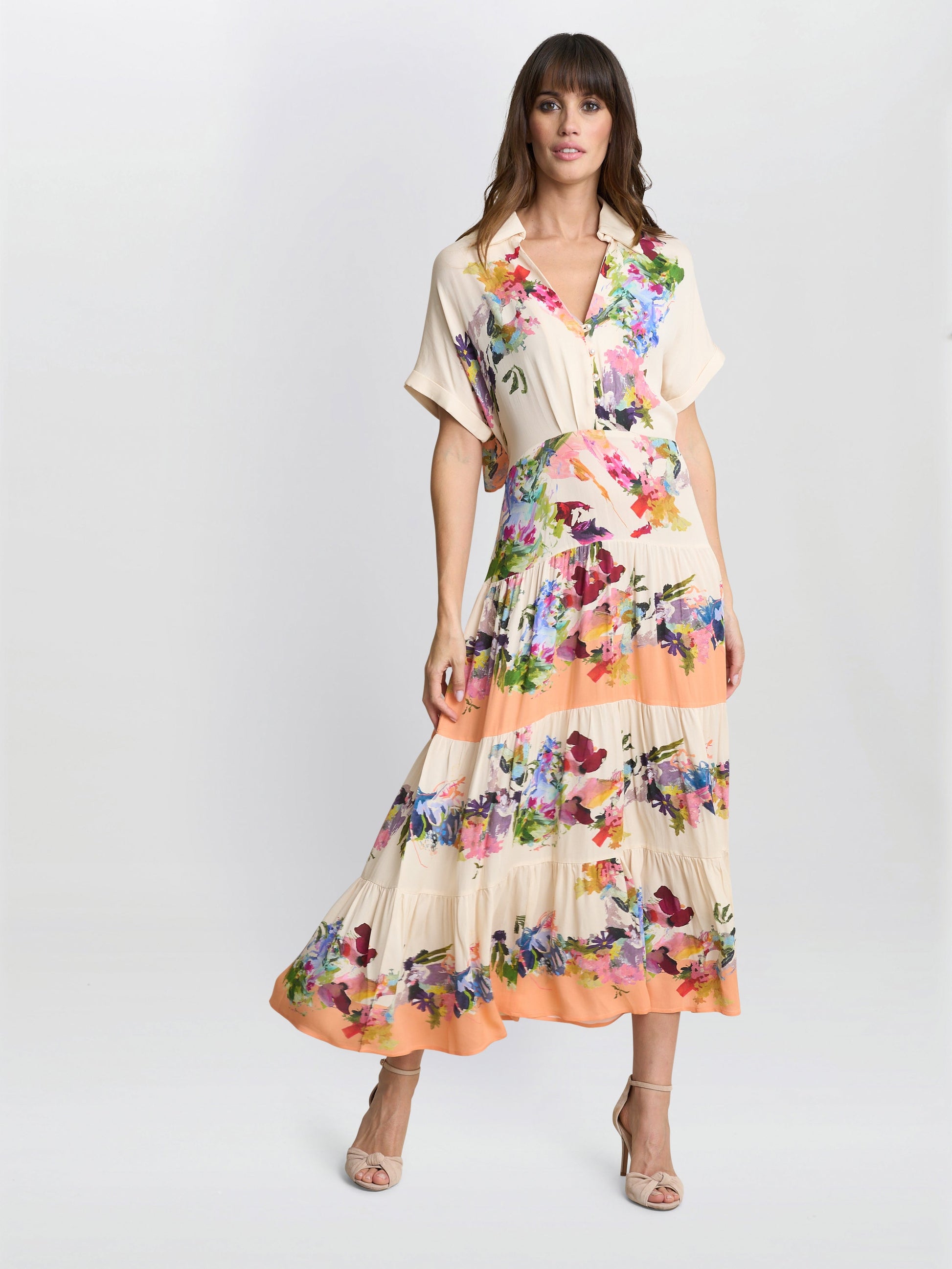  Sarah Floral Shirt Dress