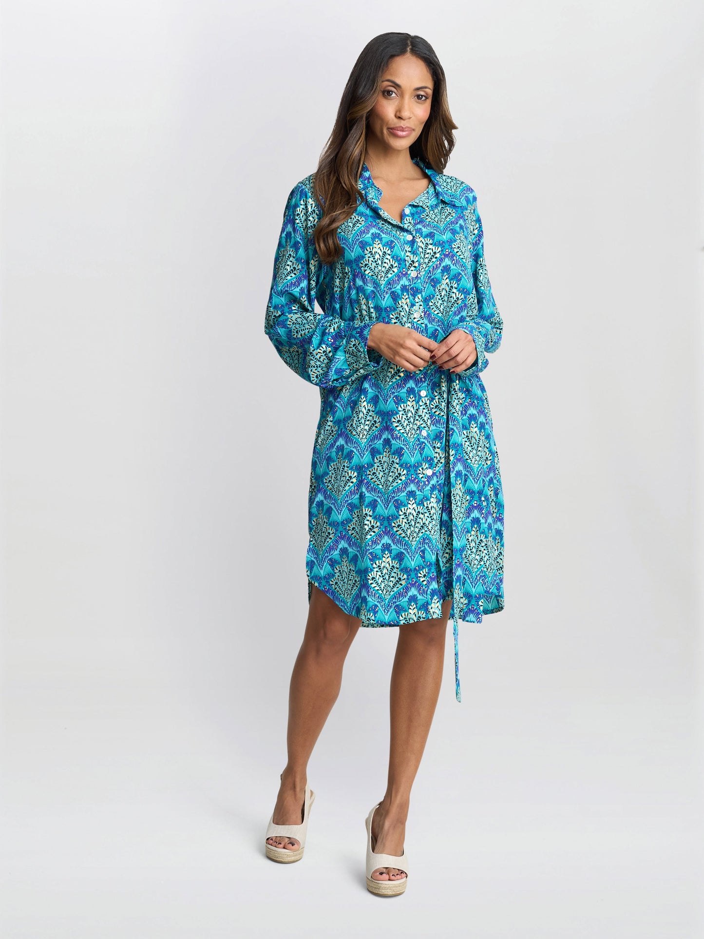  Sarina Blue Shirt Dress