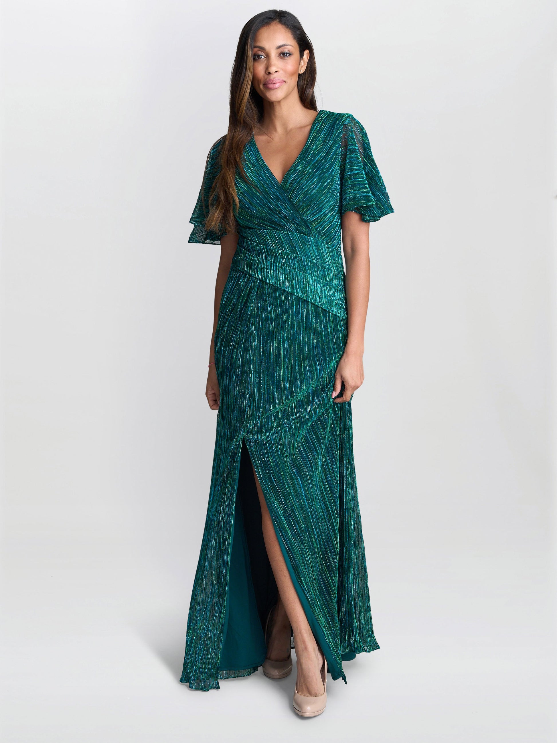  Liz Metallic Knit Maxi Dress