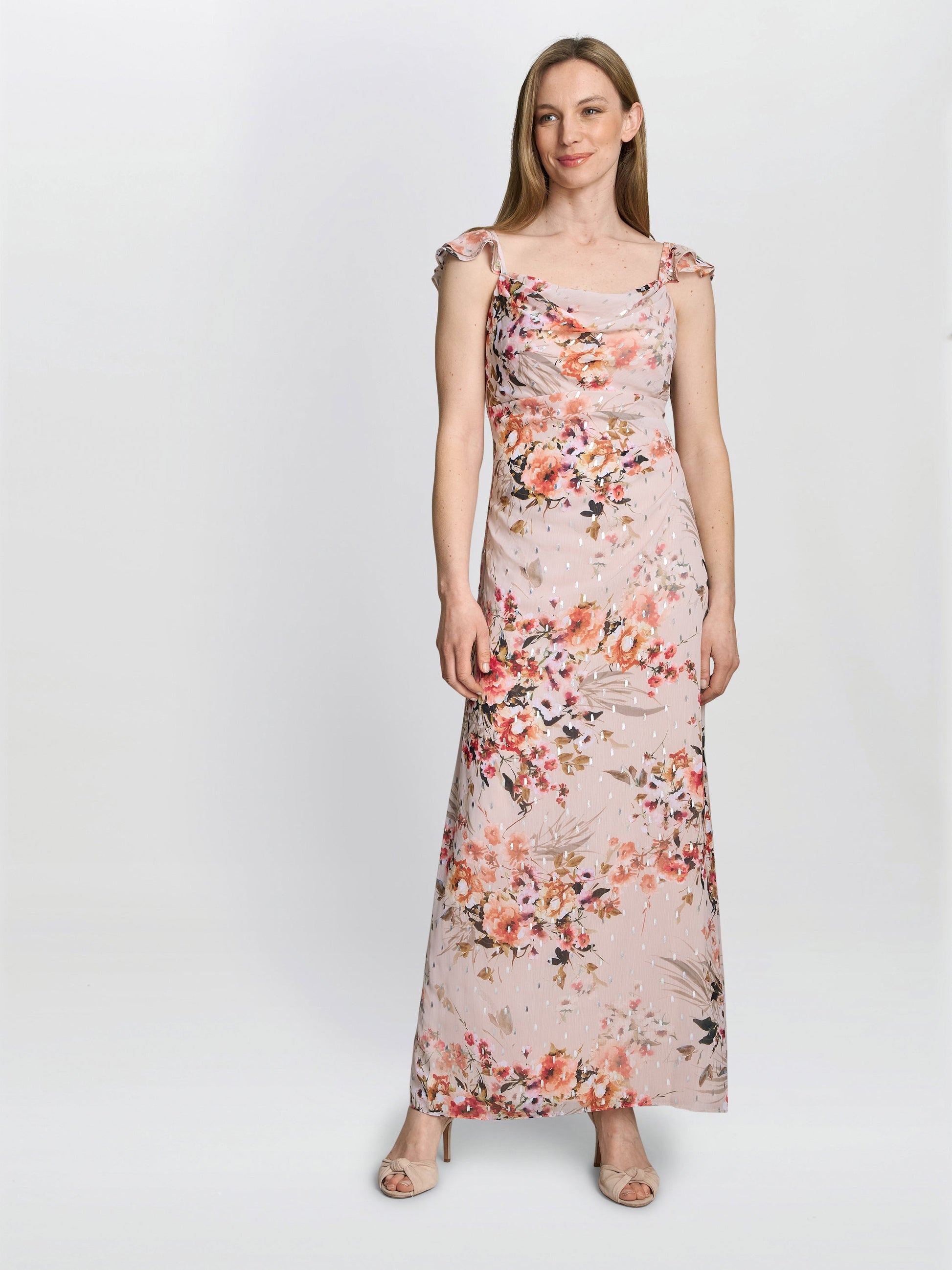  Serenity Floral Chiffon Maxi Dress