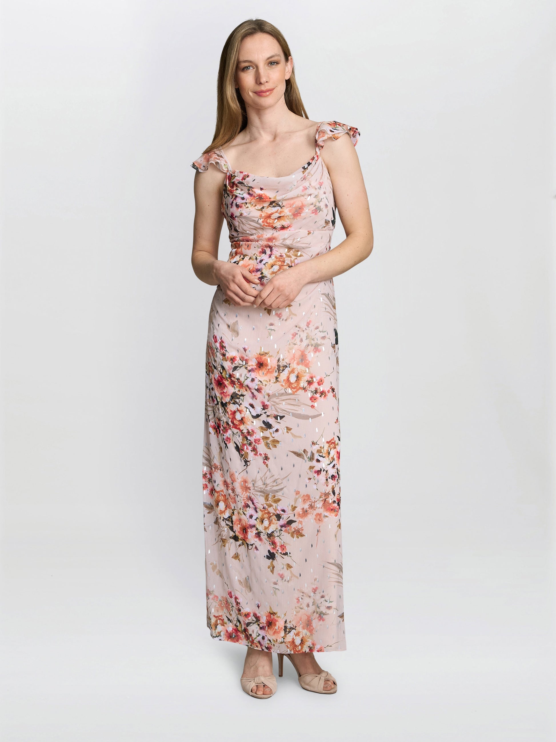  Serenity Floral Chiffon Maxi Dress