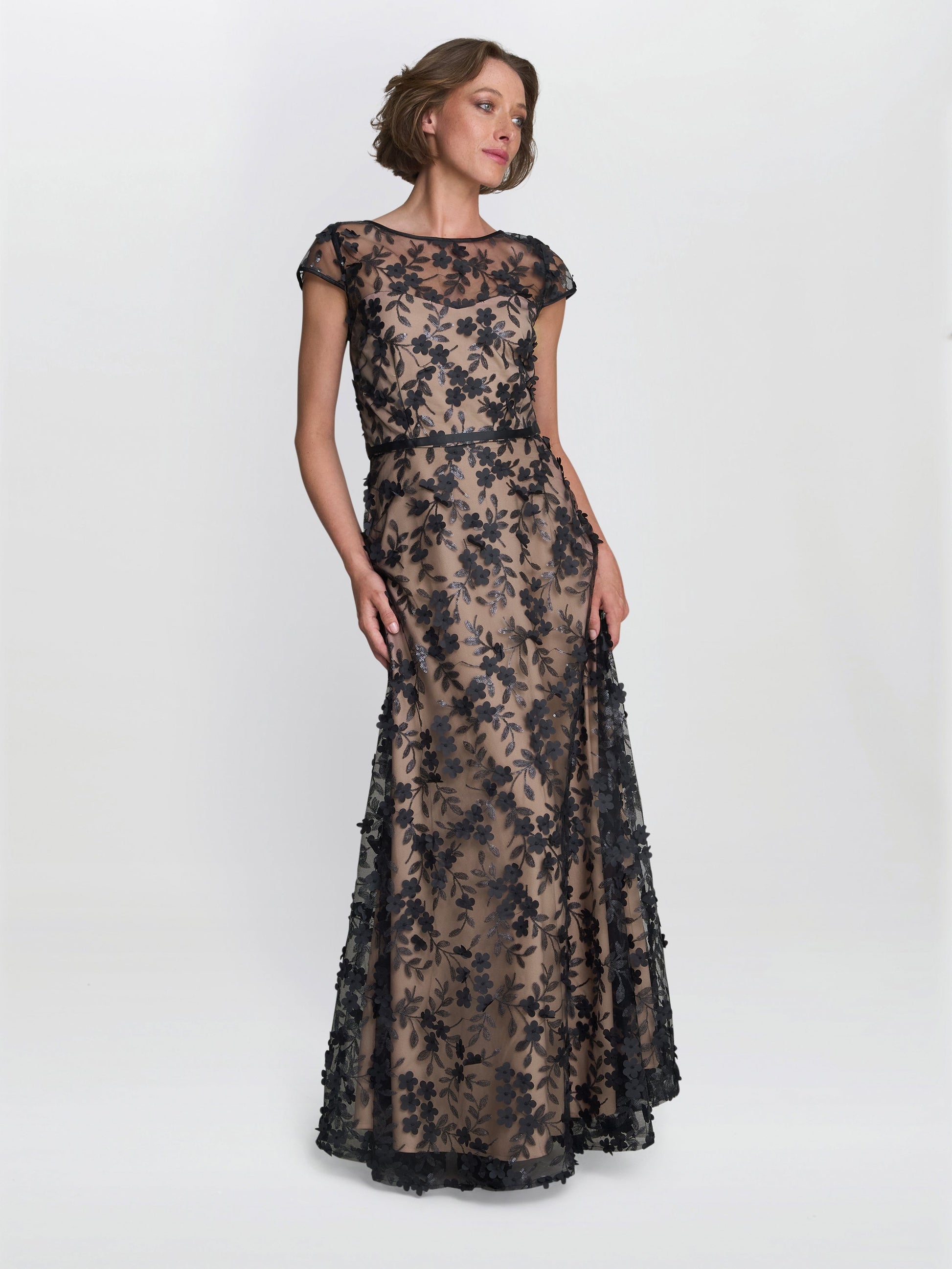  Keira 3D Flower Maxi Dress
