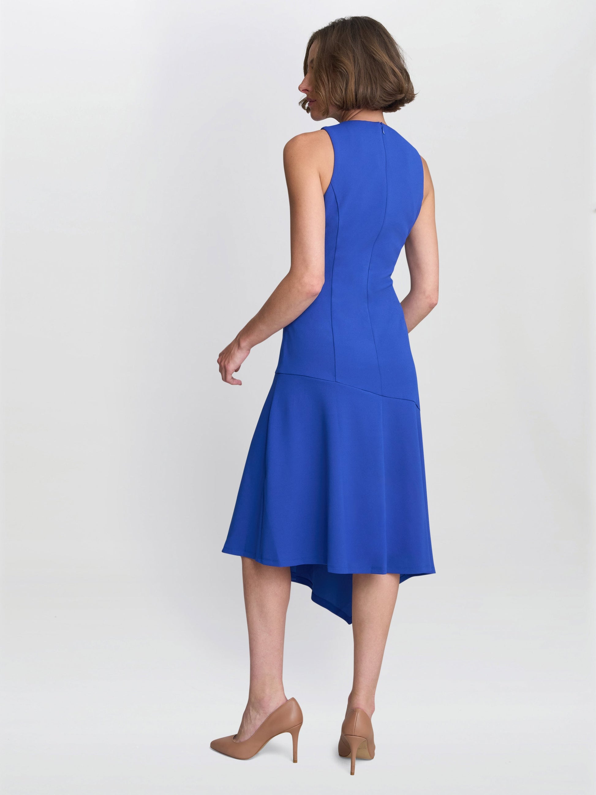  Maureen Fit And Flare Crepe Midi Dress