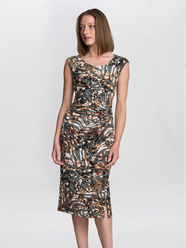  Mona Abstract Print Dress
