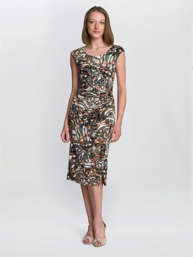  Mona Abstract Print Dress