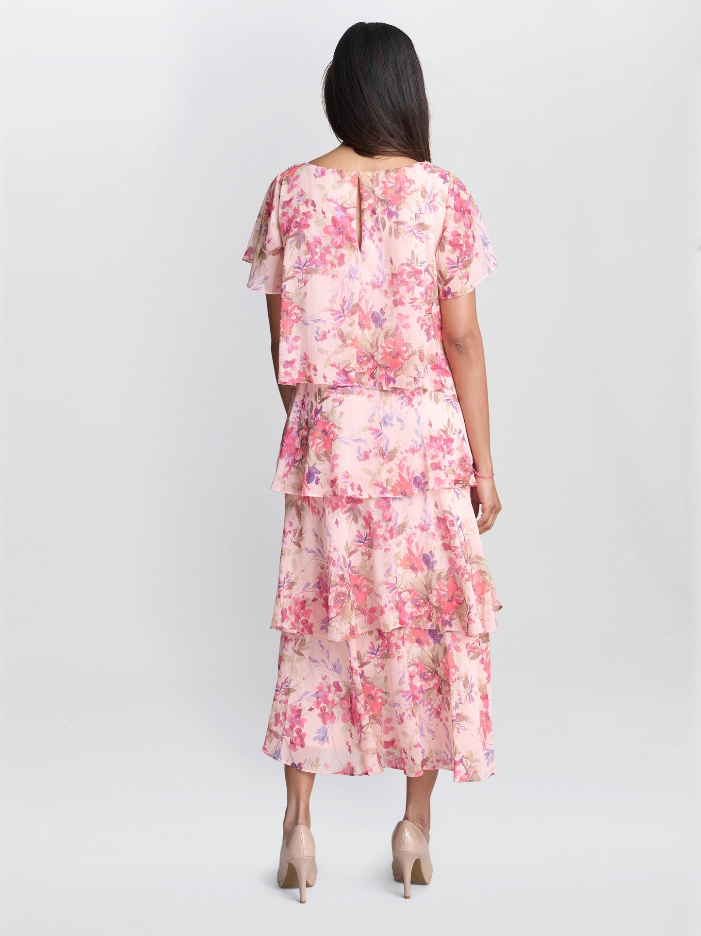  Essie Midi Length Printed Tier Dress