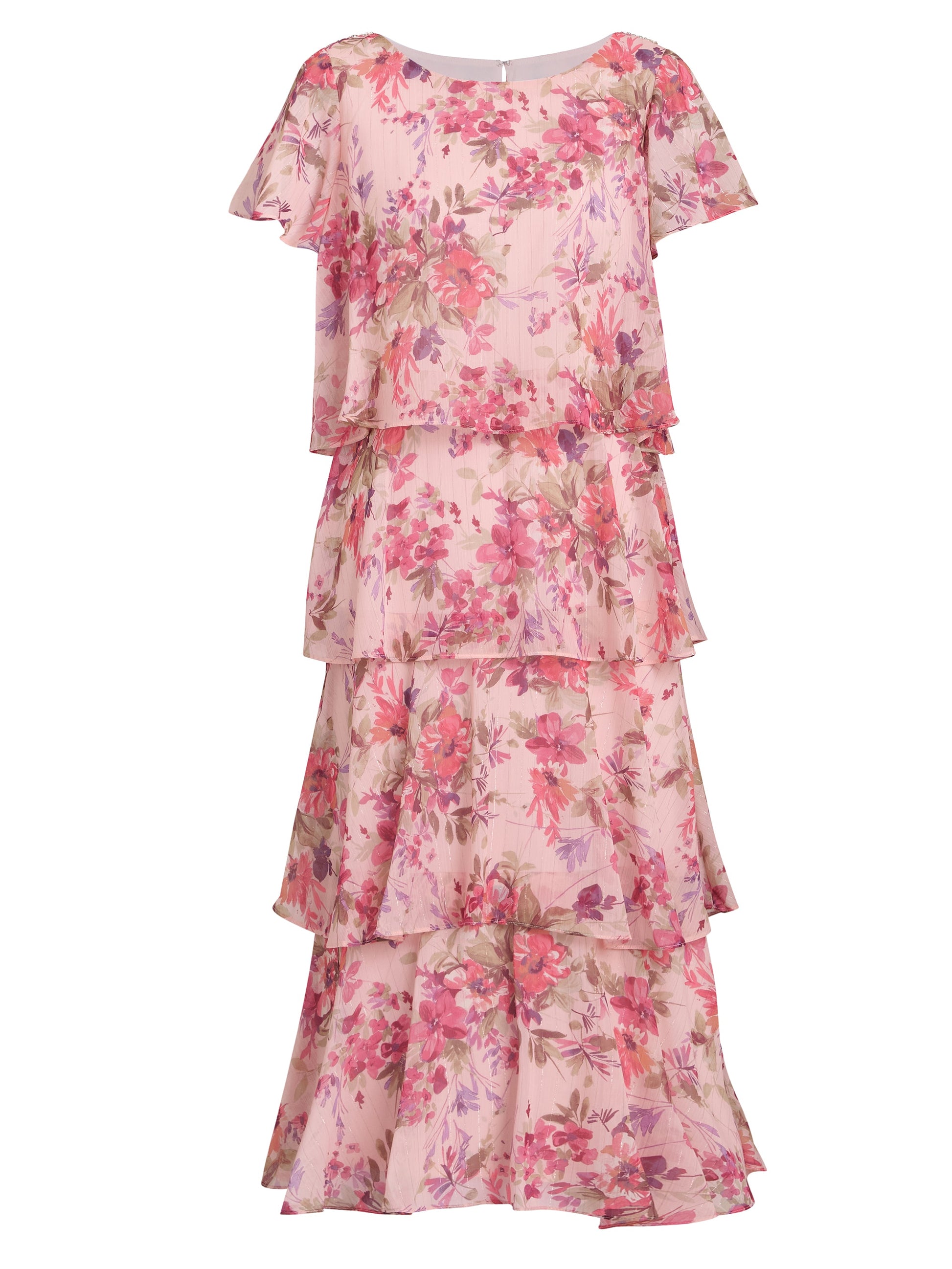 Essie Midi Length Printed Tier Dress