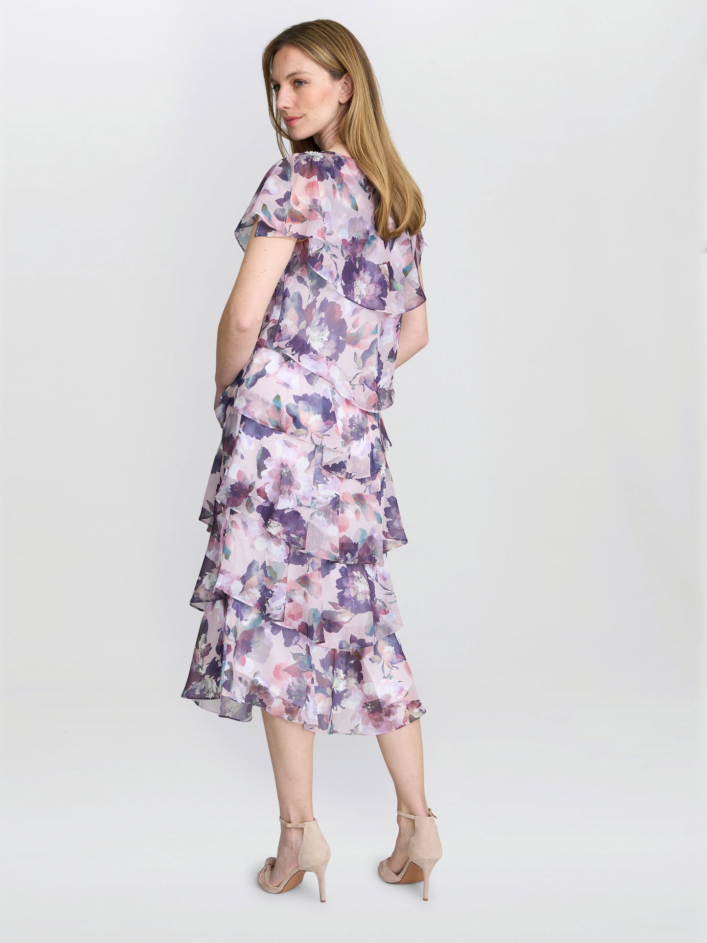  Livvy Midi Length Printed Tier Dress