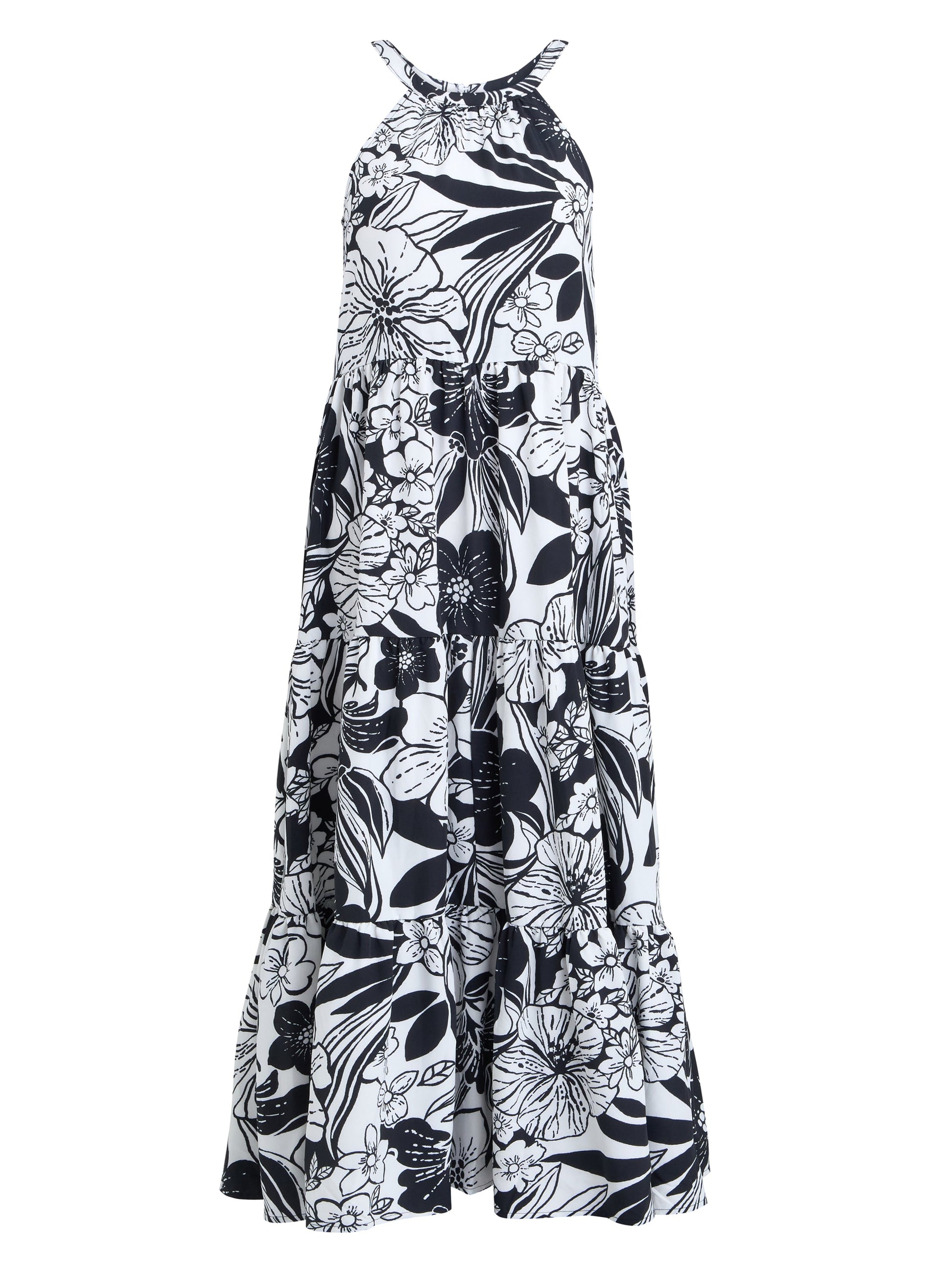  Dina Halter Crepe Printed Maxi Dress