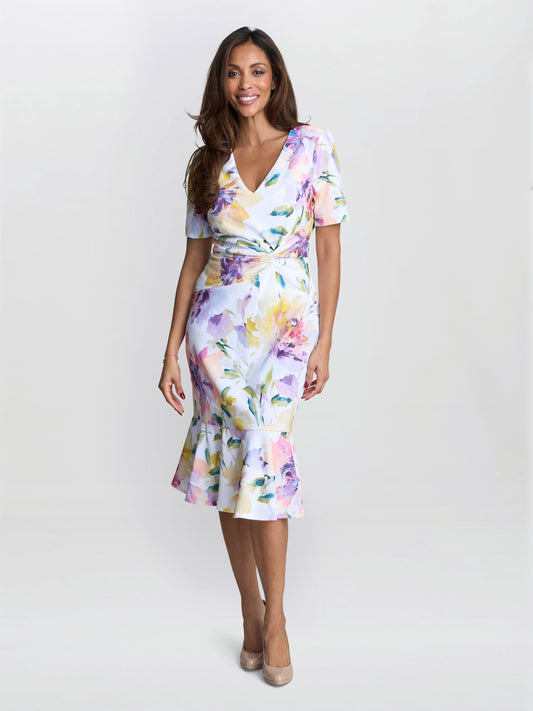  Joy Printed Crepe Dress