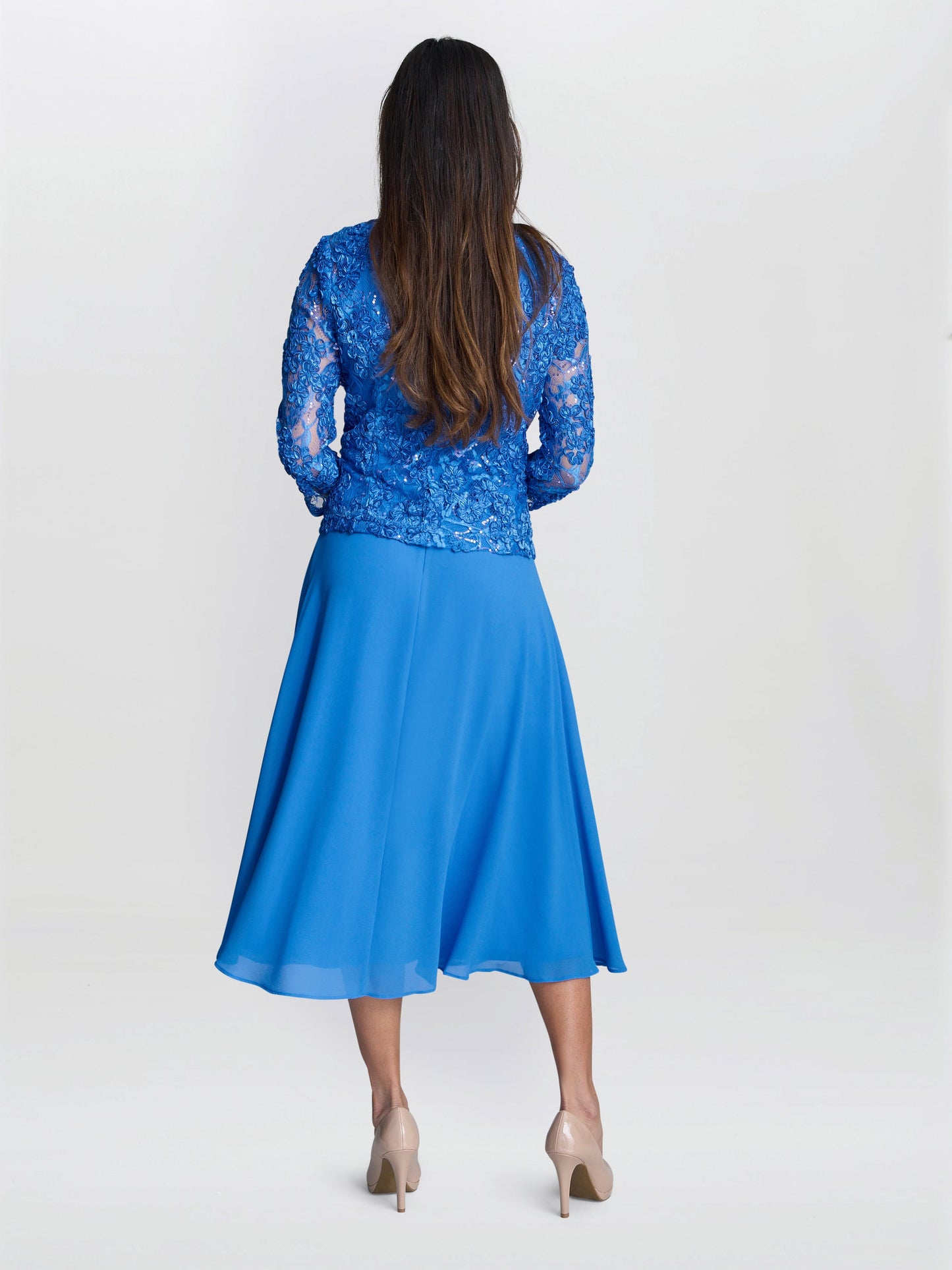  Adele Soutache Lace Jacket With Chiffon Dress