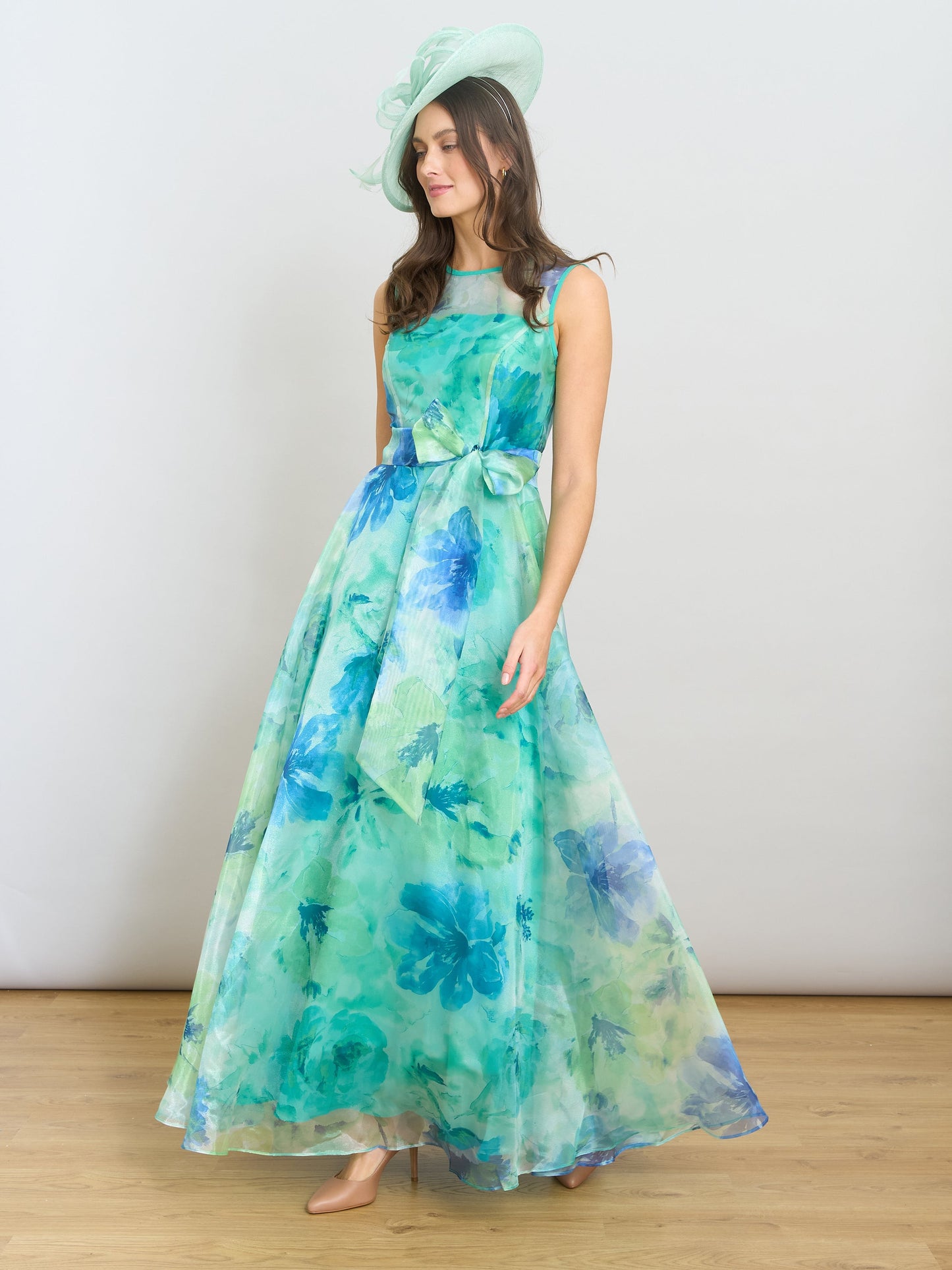  Amy Printed Organza Maxi Dress