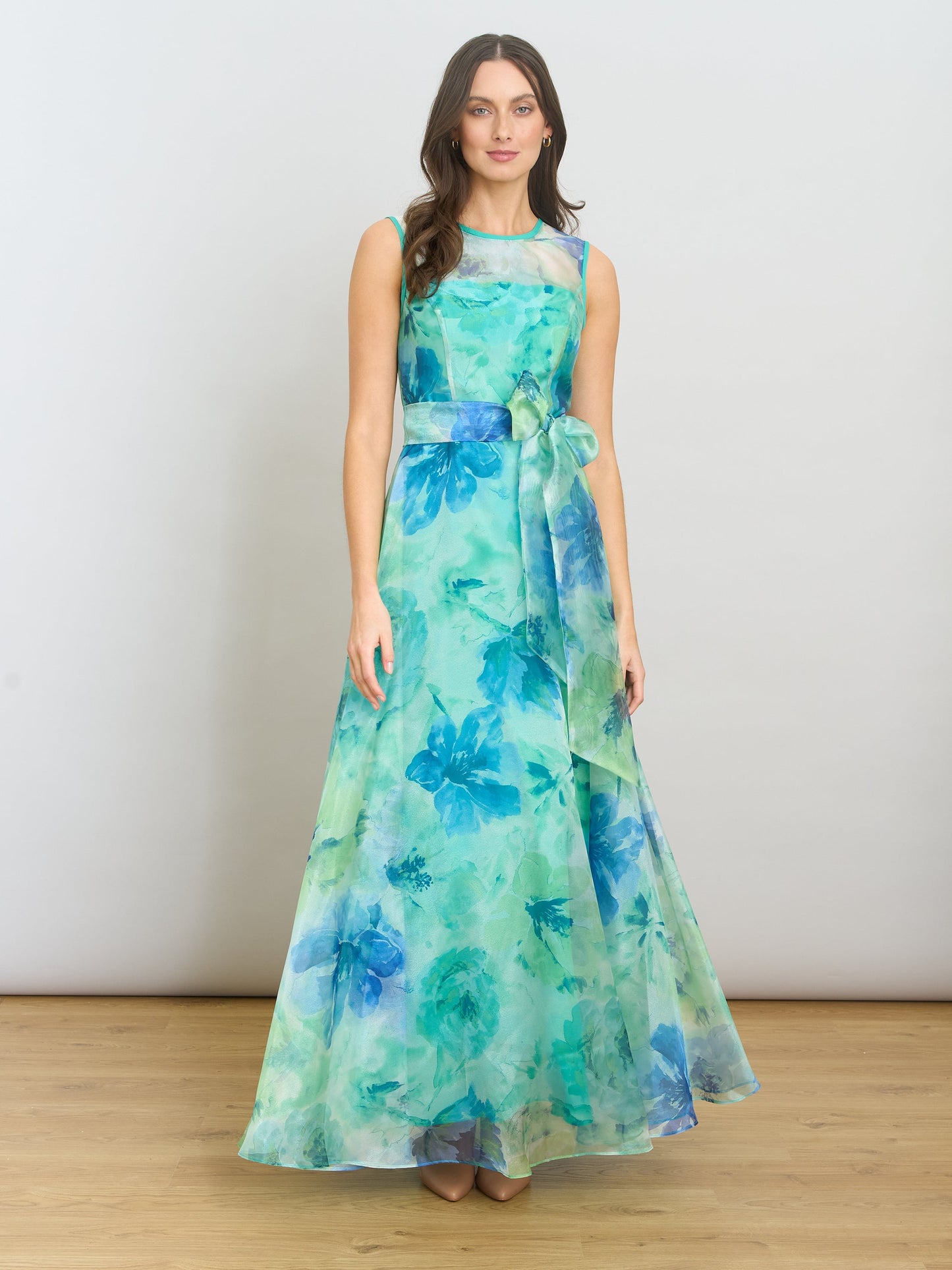 Amy Printed Organza Maxi Dress