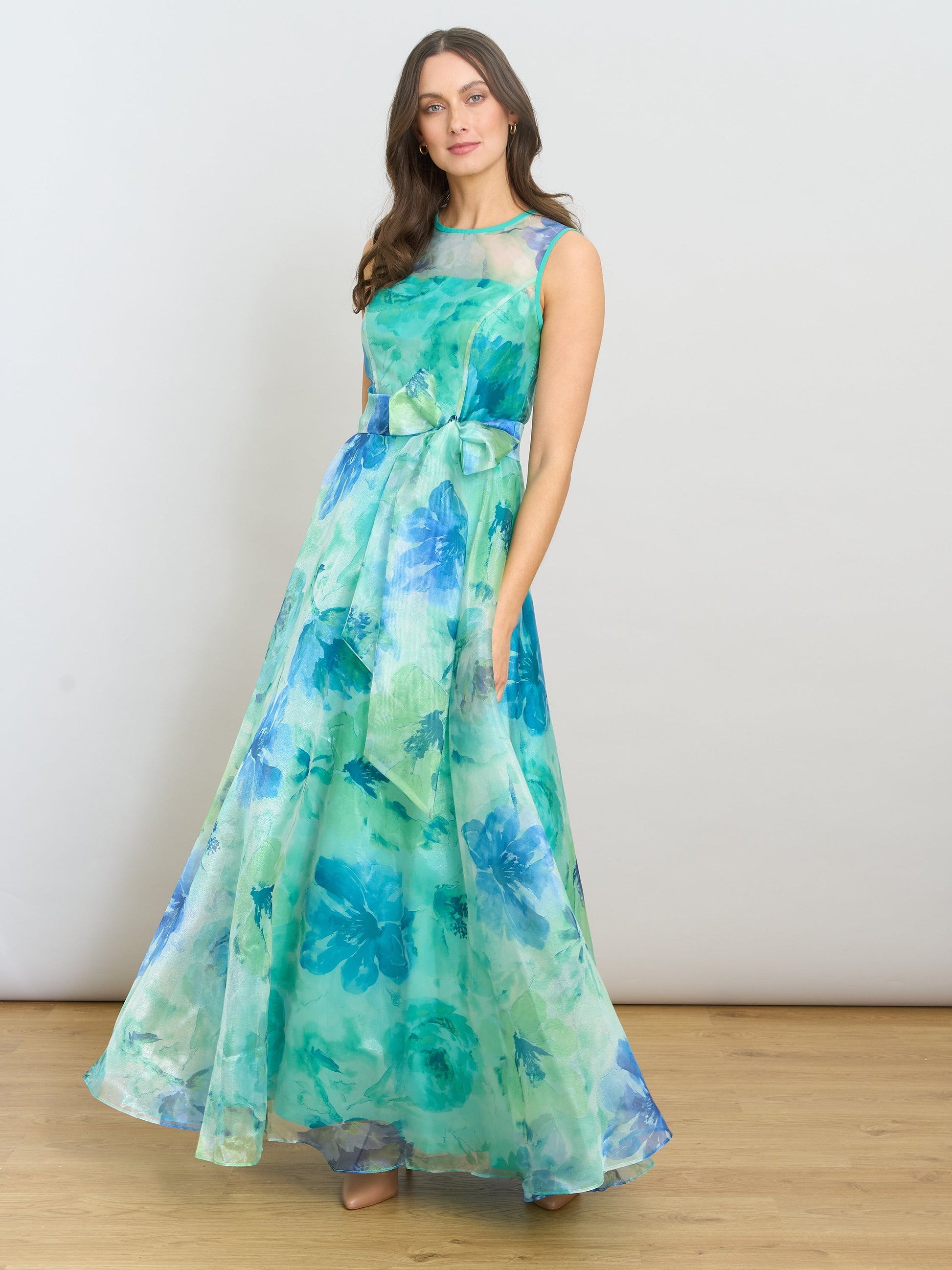 Amy Printed Organza Maxi Dress