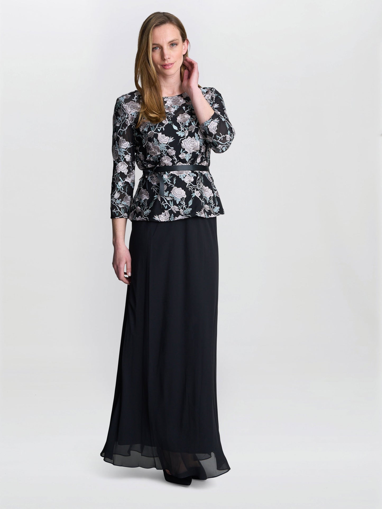 Brandy Embroidered Blouse With Tie Belt