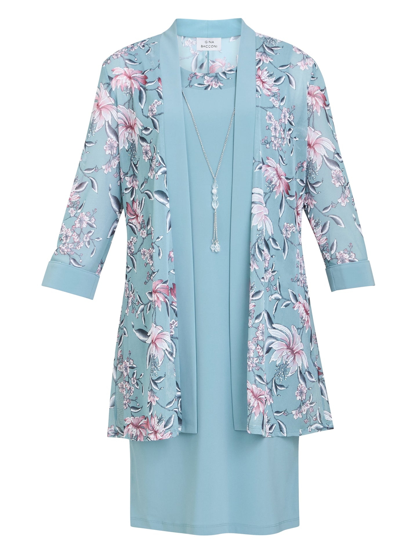  Callie Printed Dress And Jacket With Detachable Necklace