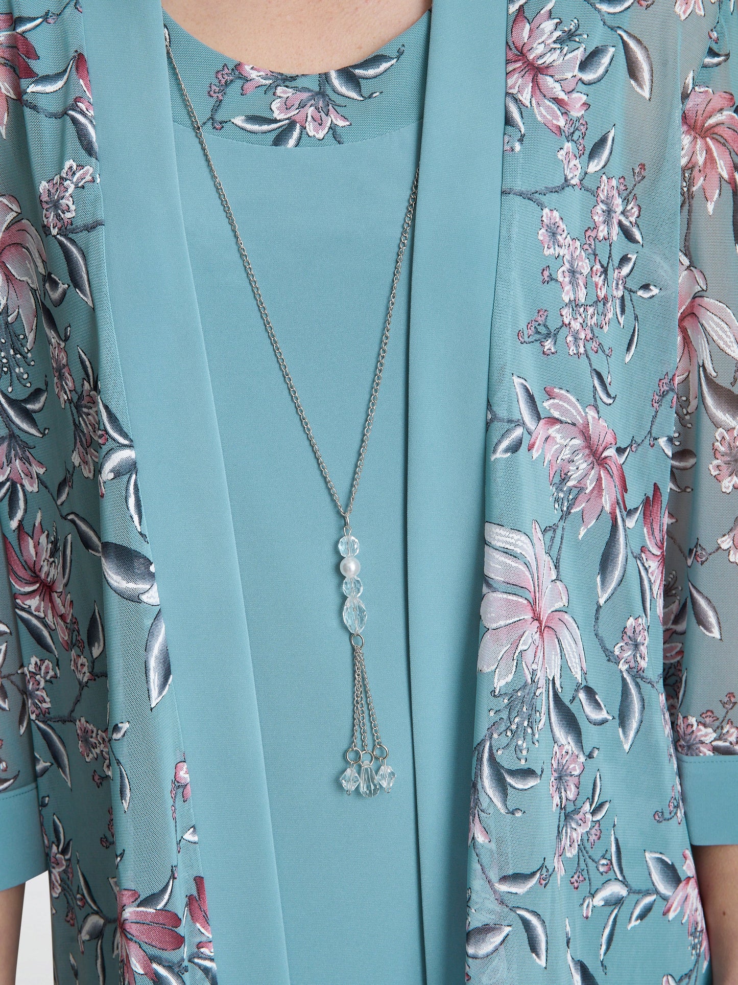 Callie Printed Dress And Jacket With Detachable Necklace