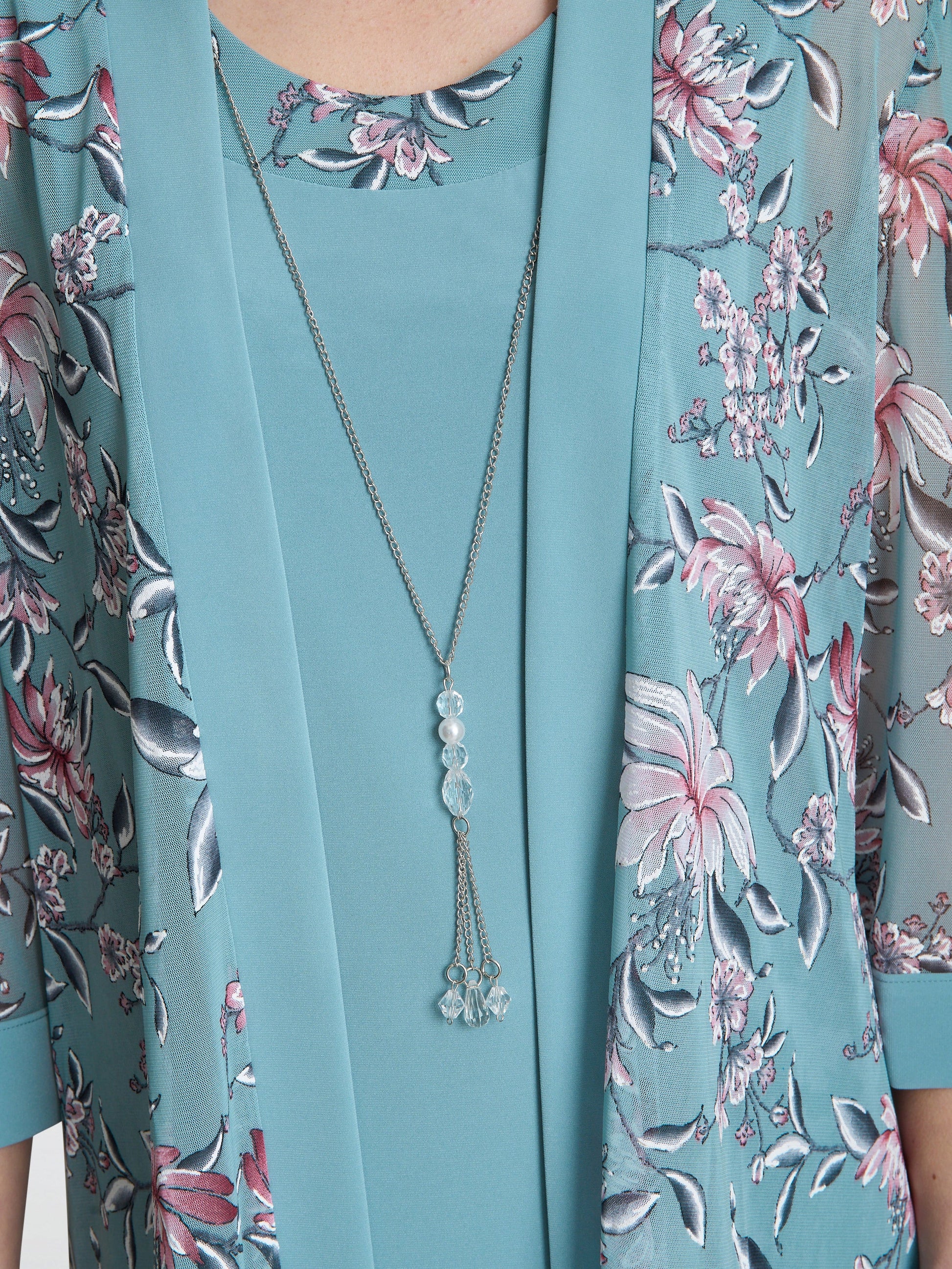  Callie Printed Dress And Jacket With Detachable Necklace