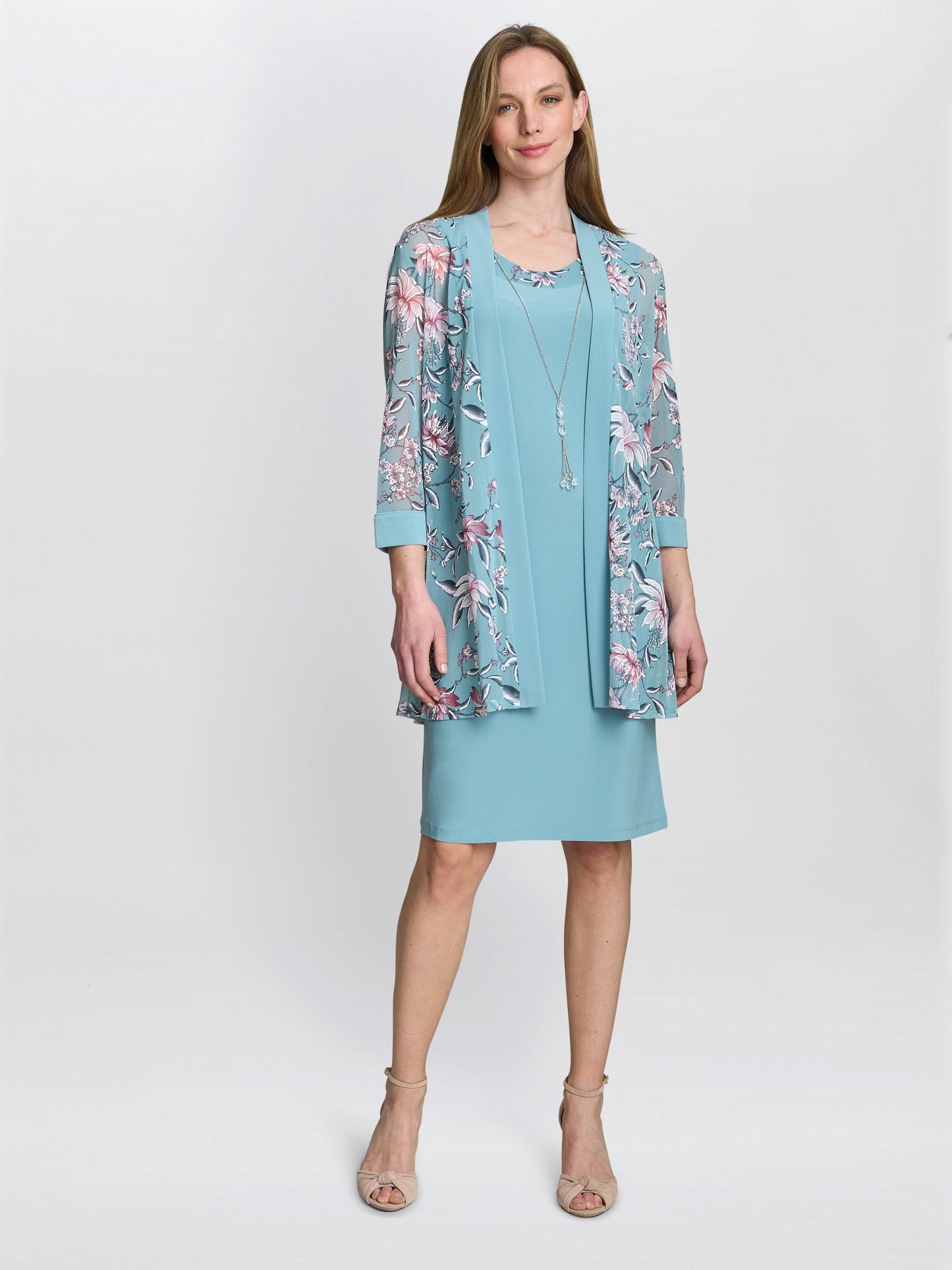 Callie Printed Dress And Jacket With Detachable Necklace