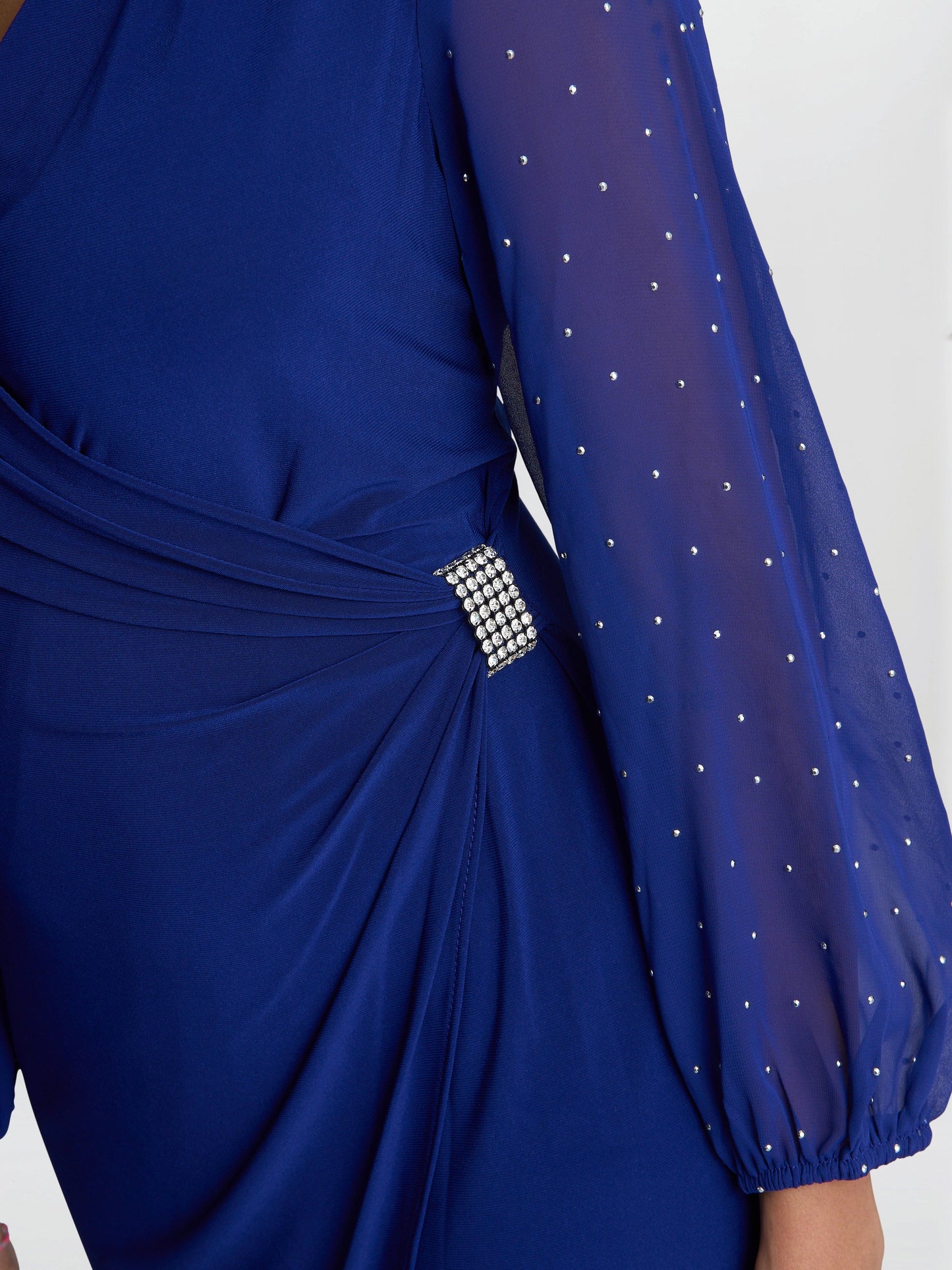  Elaine Wrap Dress With Stud Sleeve