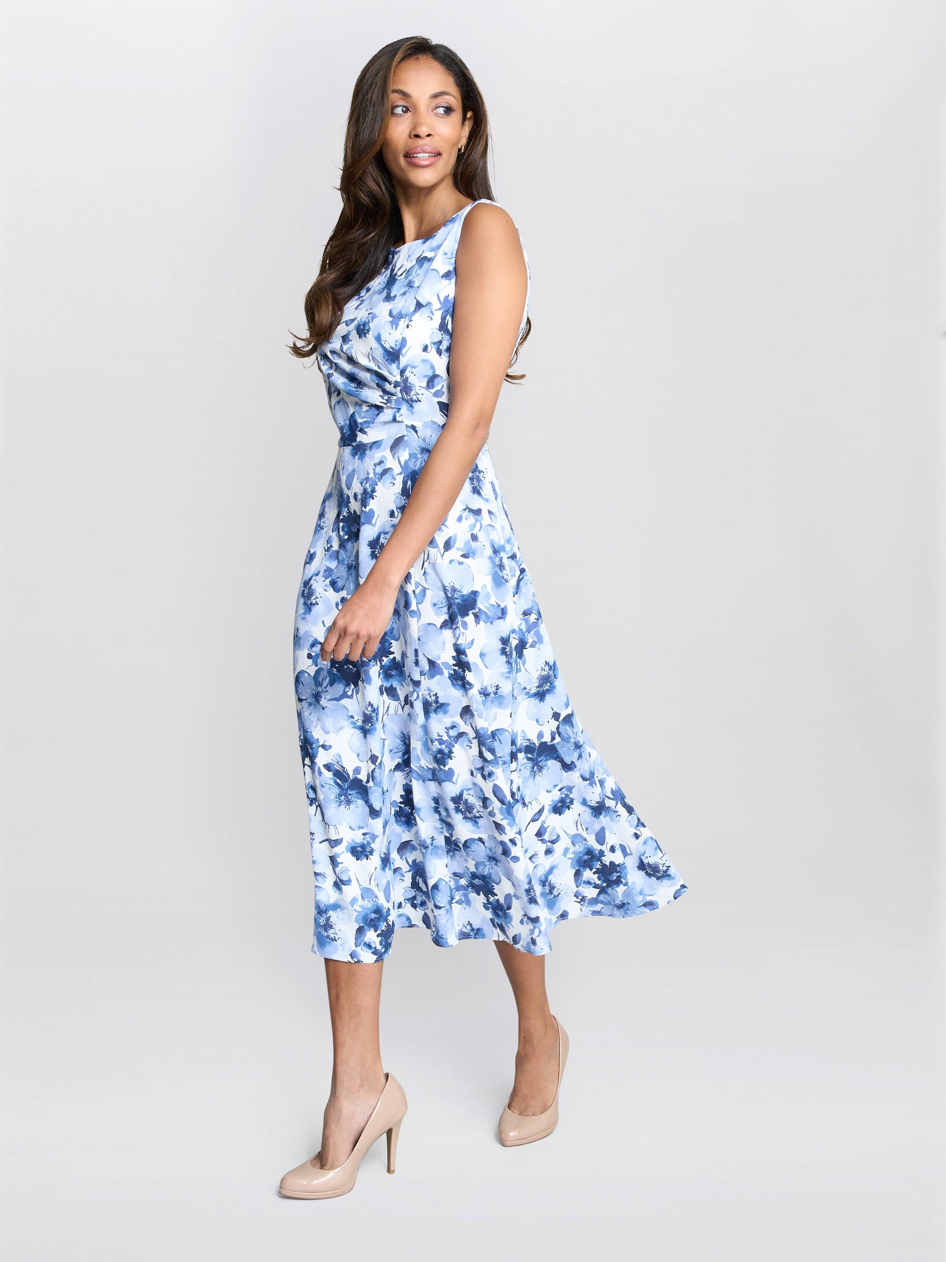  Emmy Floral Print Midi Dress