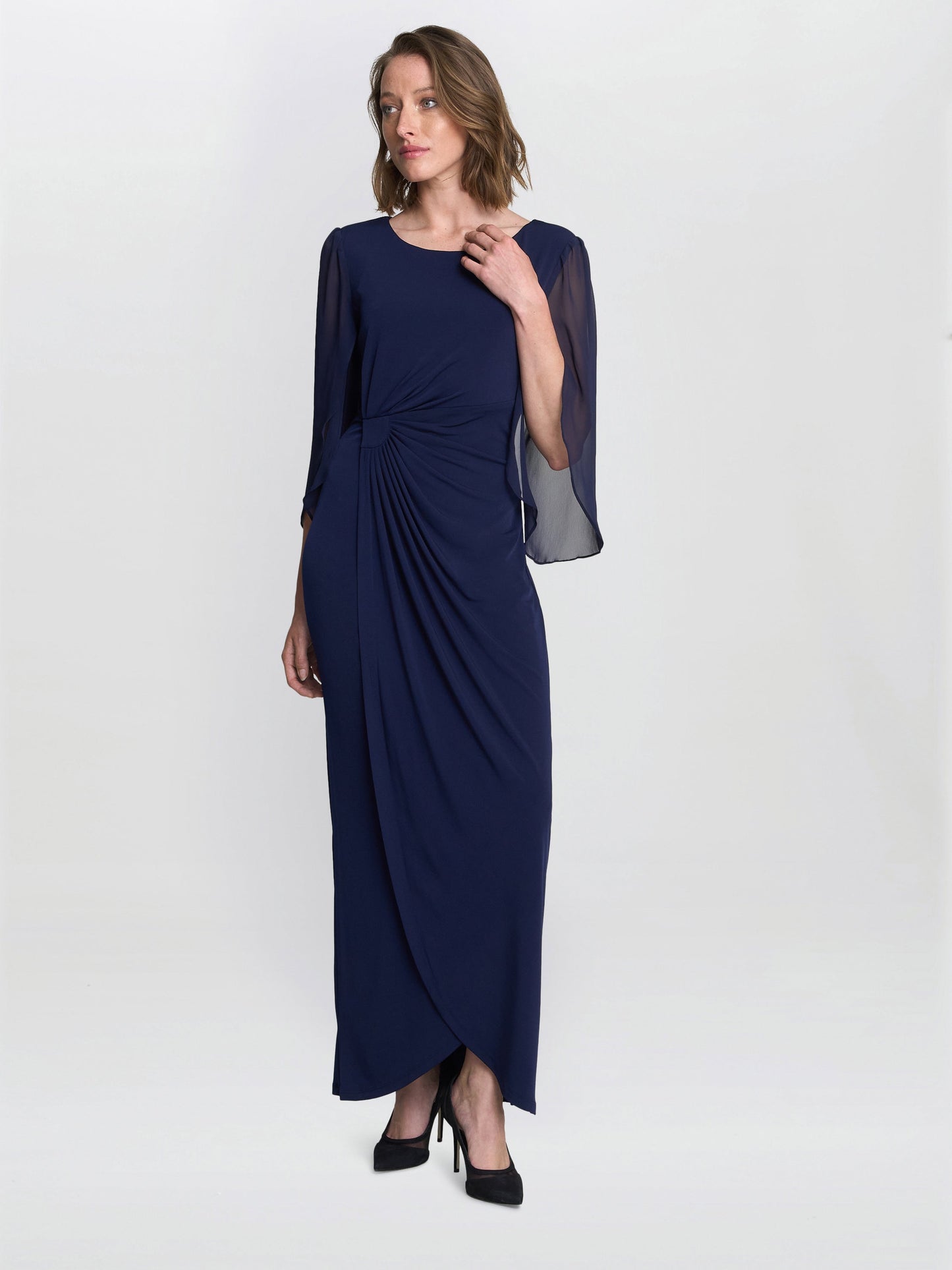  Iulia Jersey And Chiffon Wrap Dress