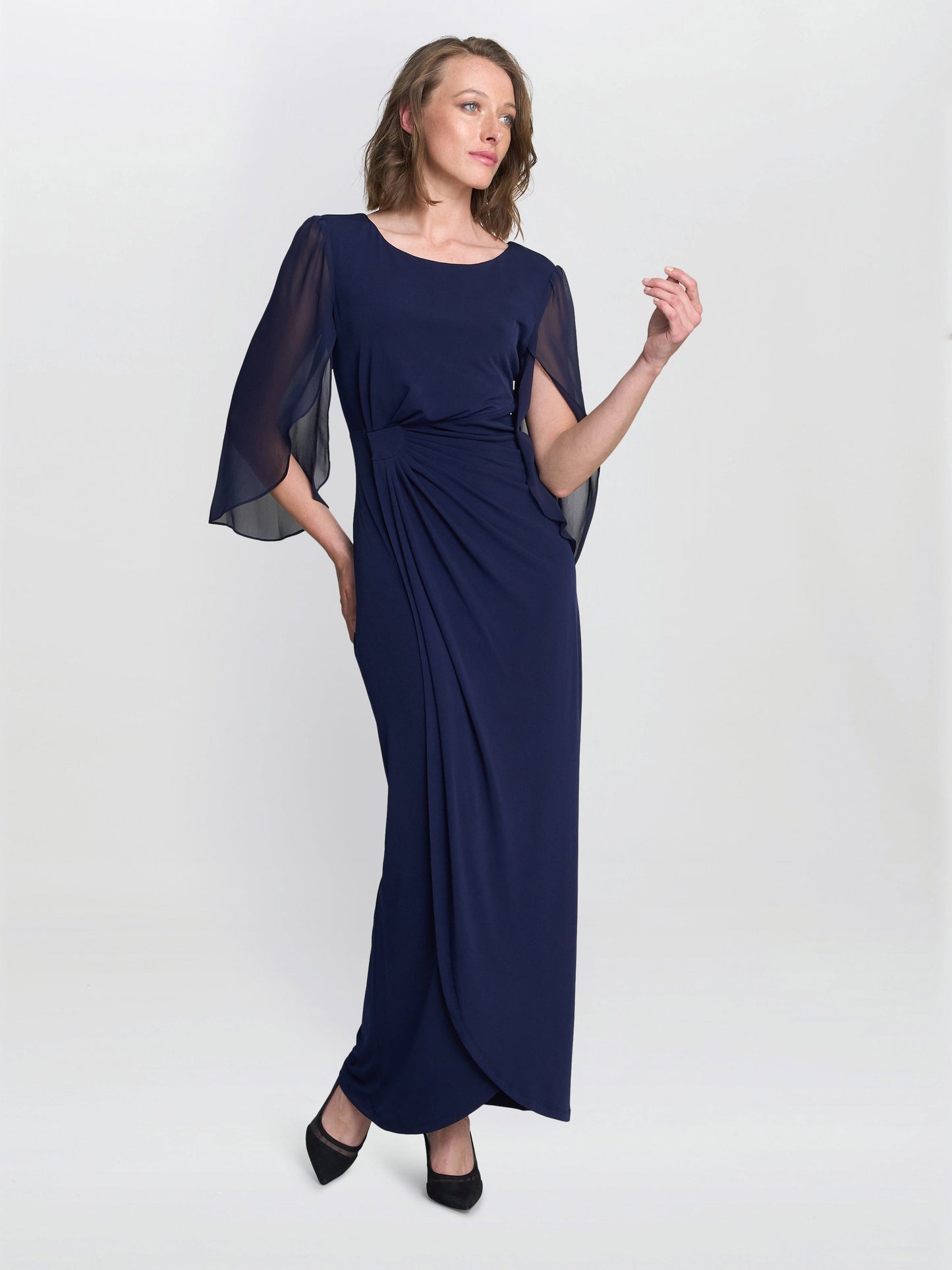  Iulia Jersey And Chiffon Wrap Dress