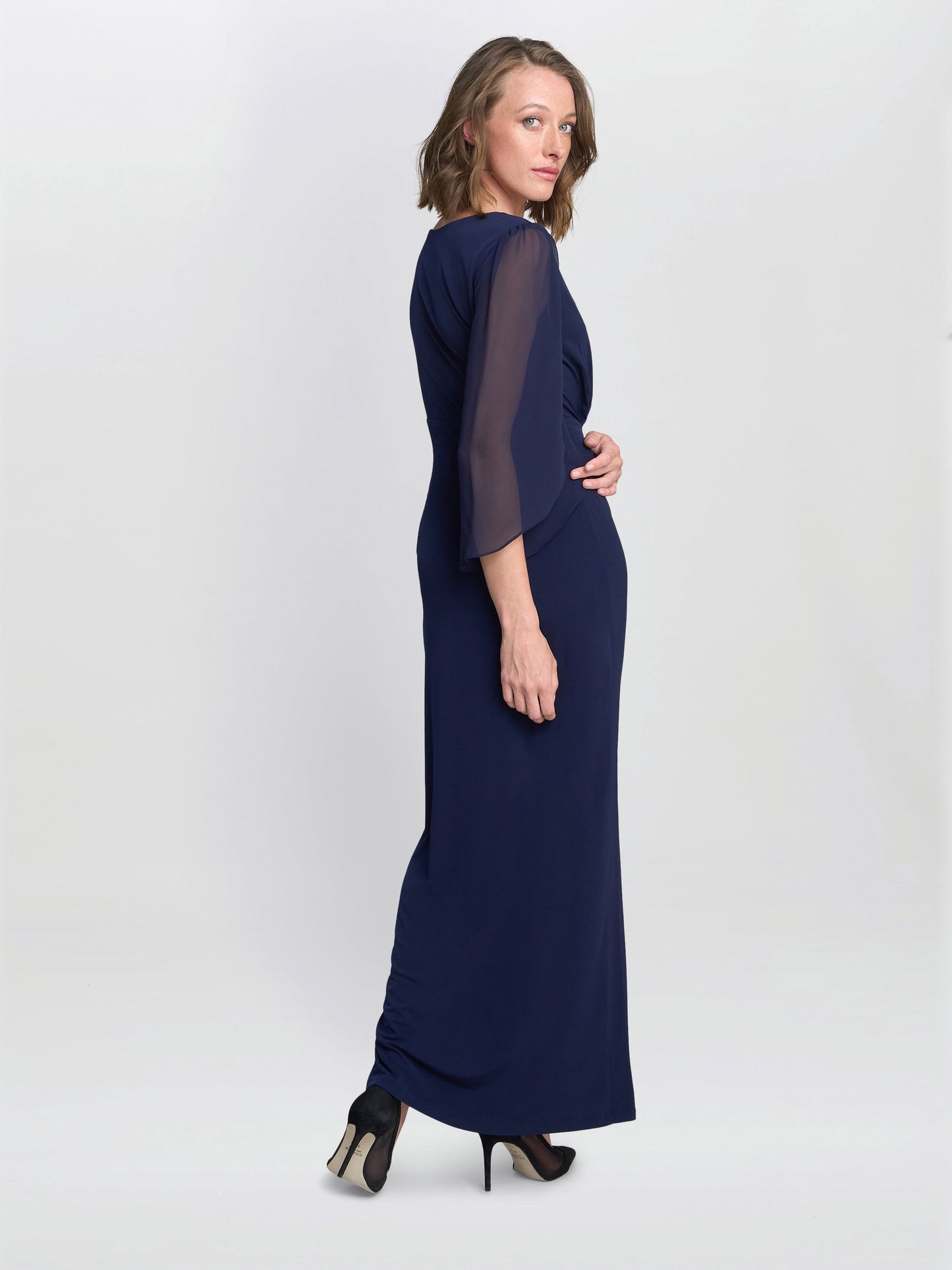  Iulia Jersey And Chiffon Wrap Dress