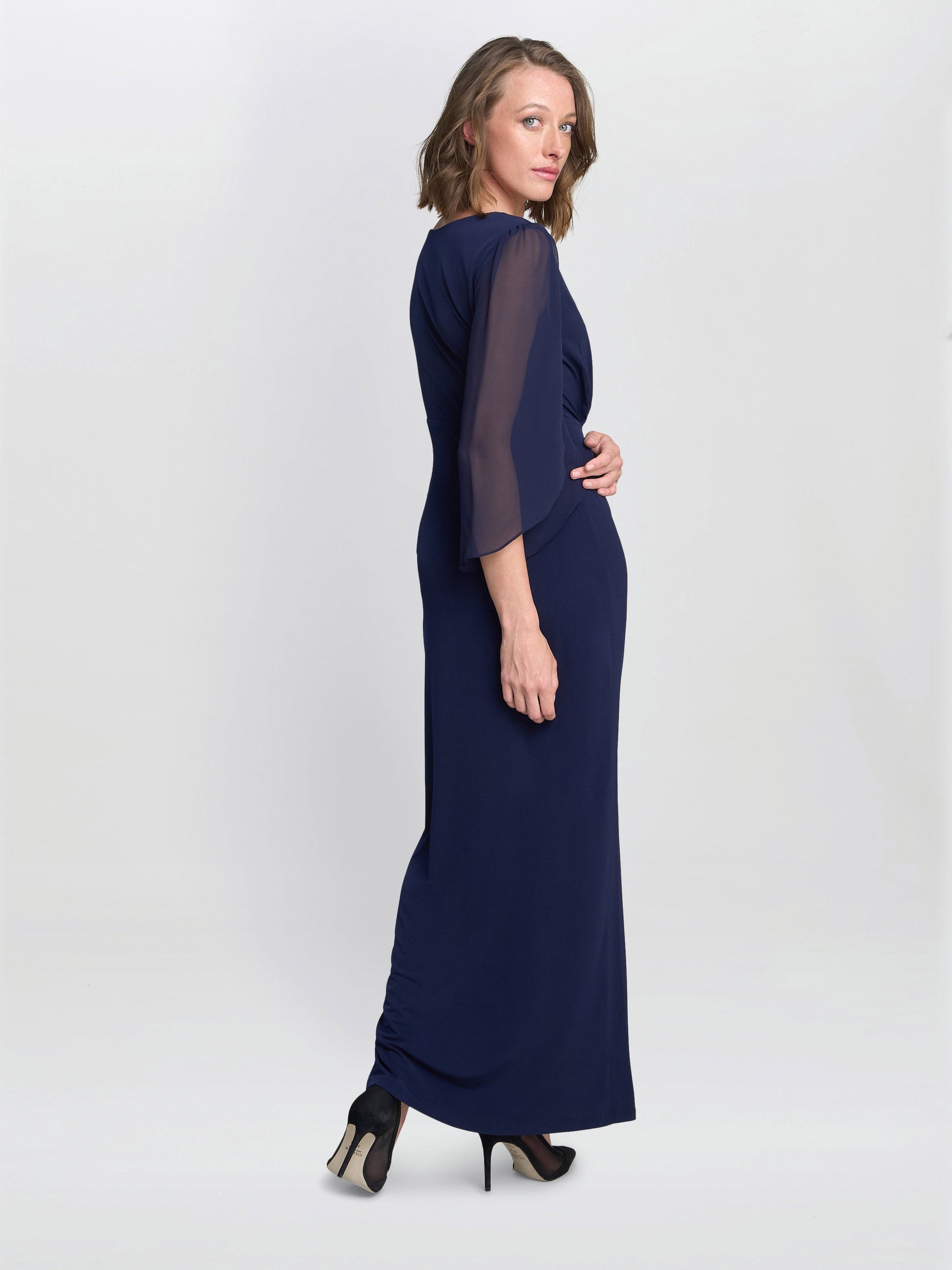  Iulia Jersey And Chiffon Wrap Dress