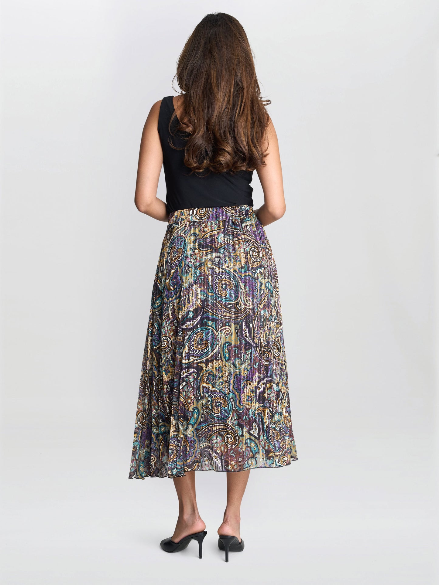  Pleated Jacquard Skirt