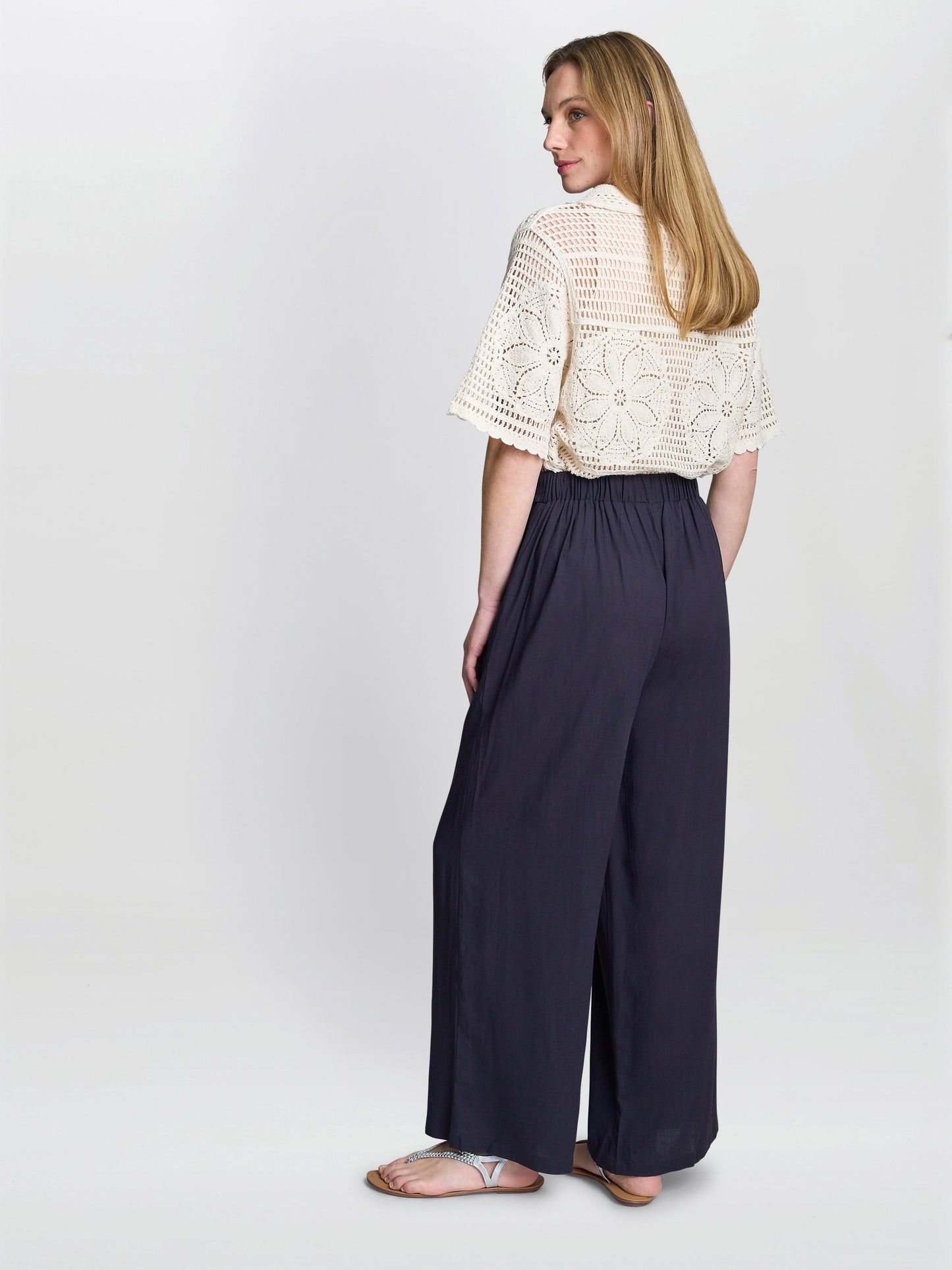  Blithe Chevron Detail Linen Trouser
