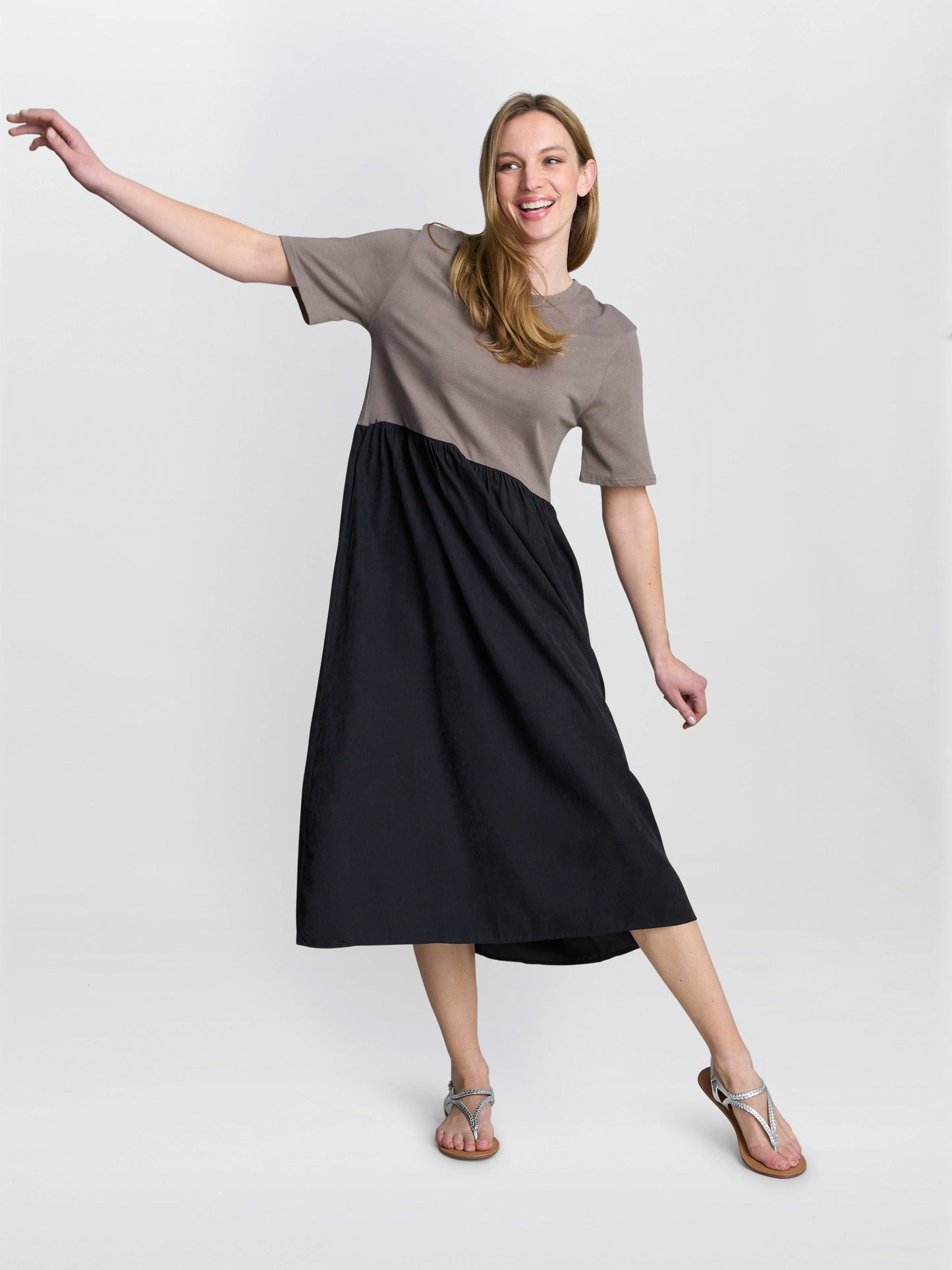  Cat Two Tone T-Shirt Dress