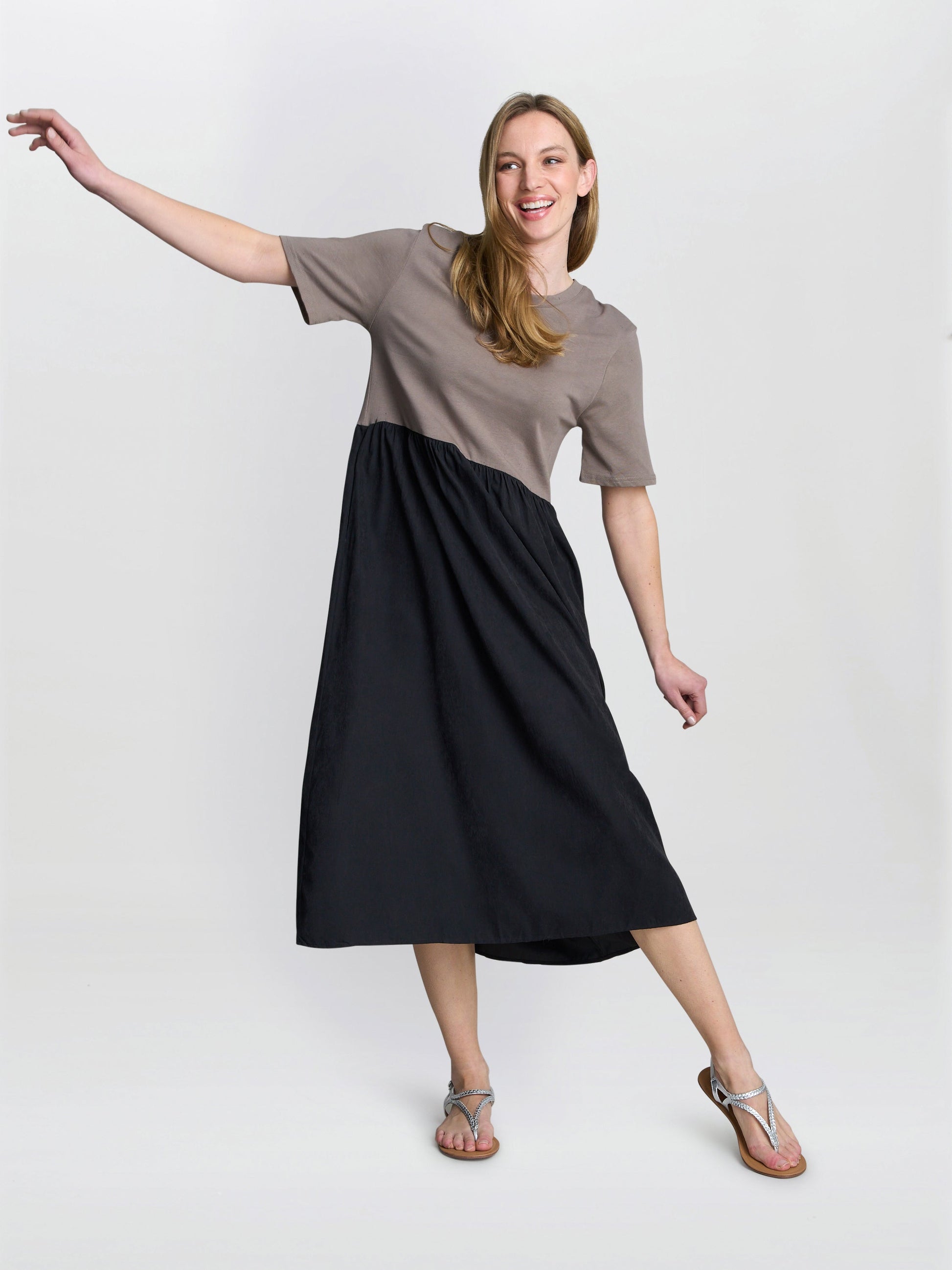  Cat Two Tone T-Shirt Dress