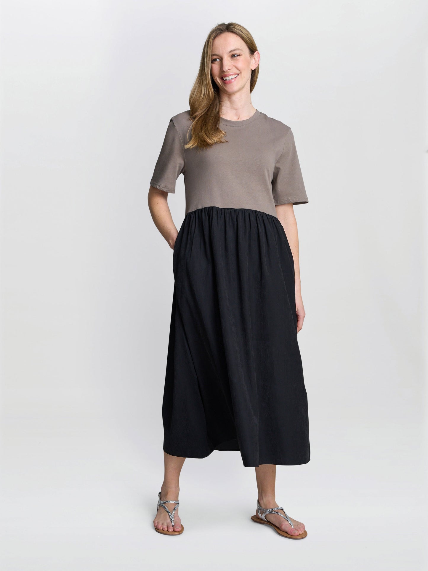  Cat Two Tone T-Shirt Dress