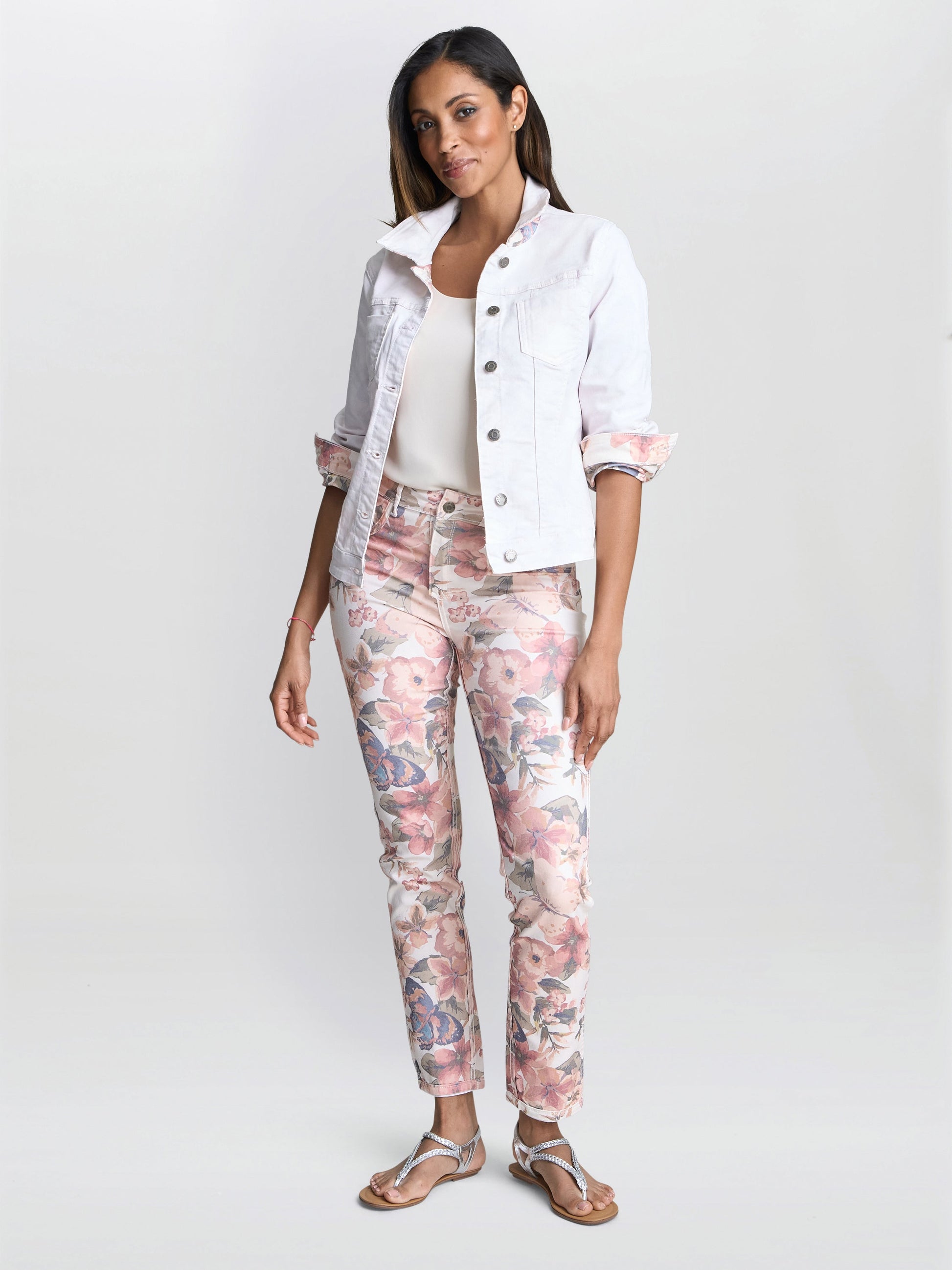  Cathy Reversible Floral Denim Jacket