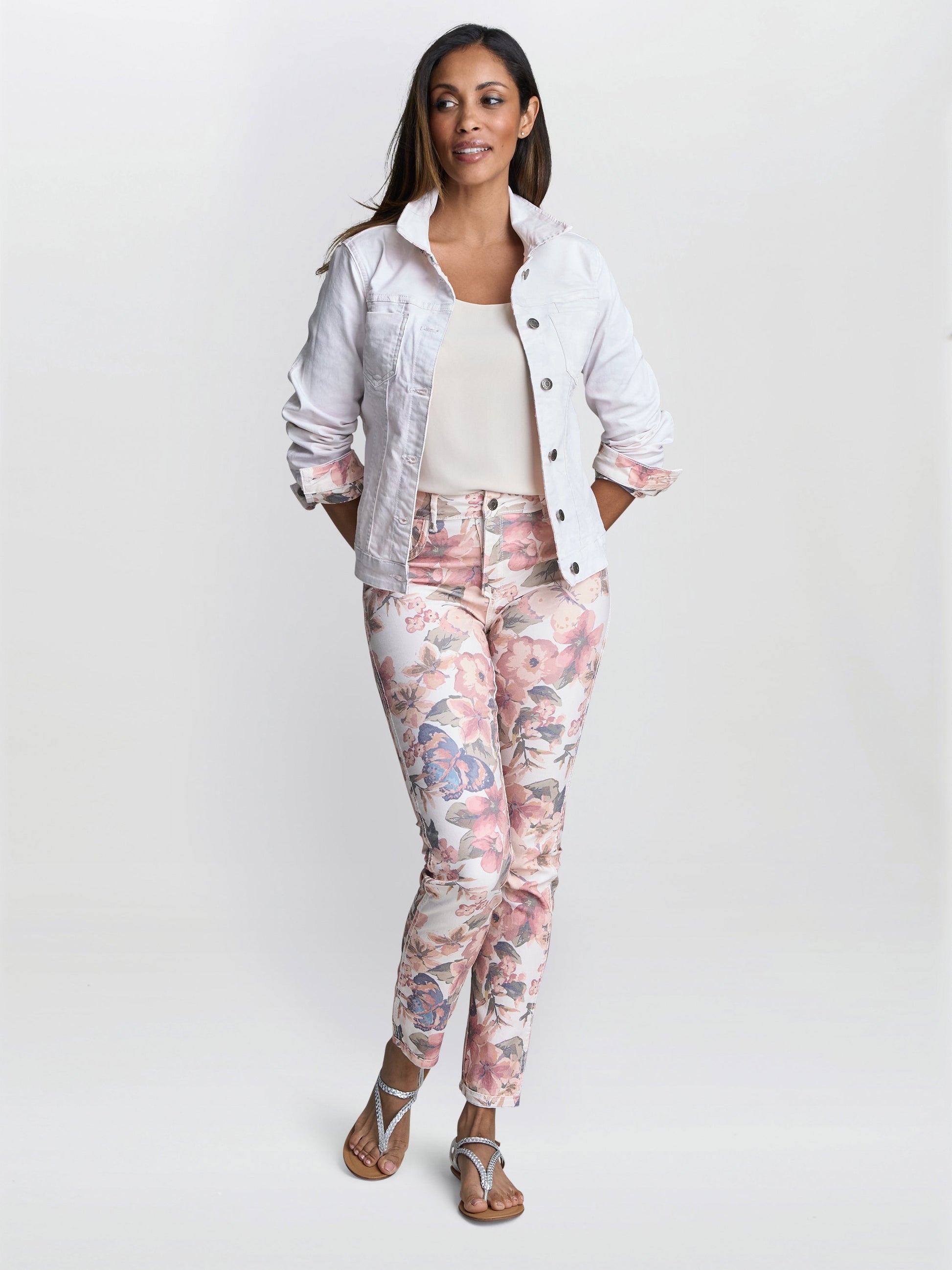 Cathy Reversible Floral Denim Jacket