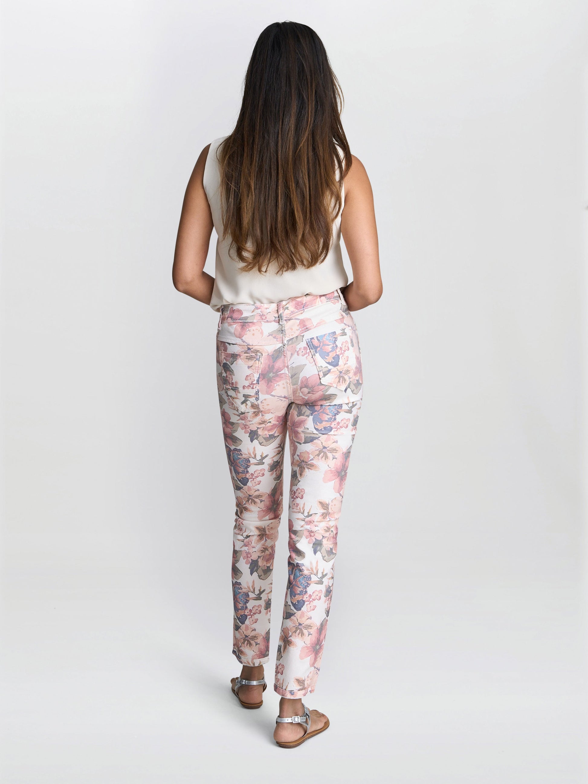  Christie Reversible Stretch Floral Jeans