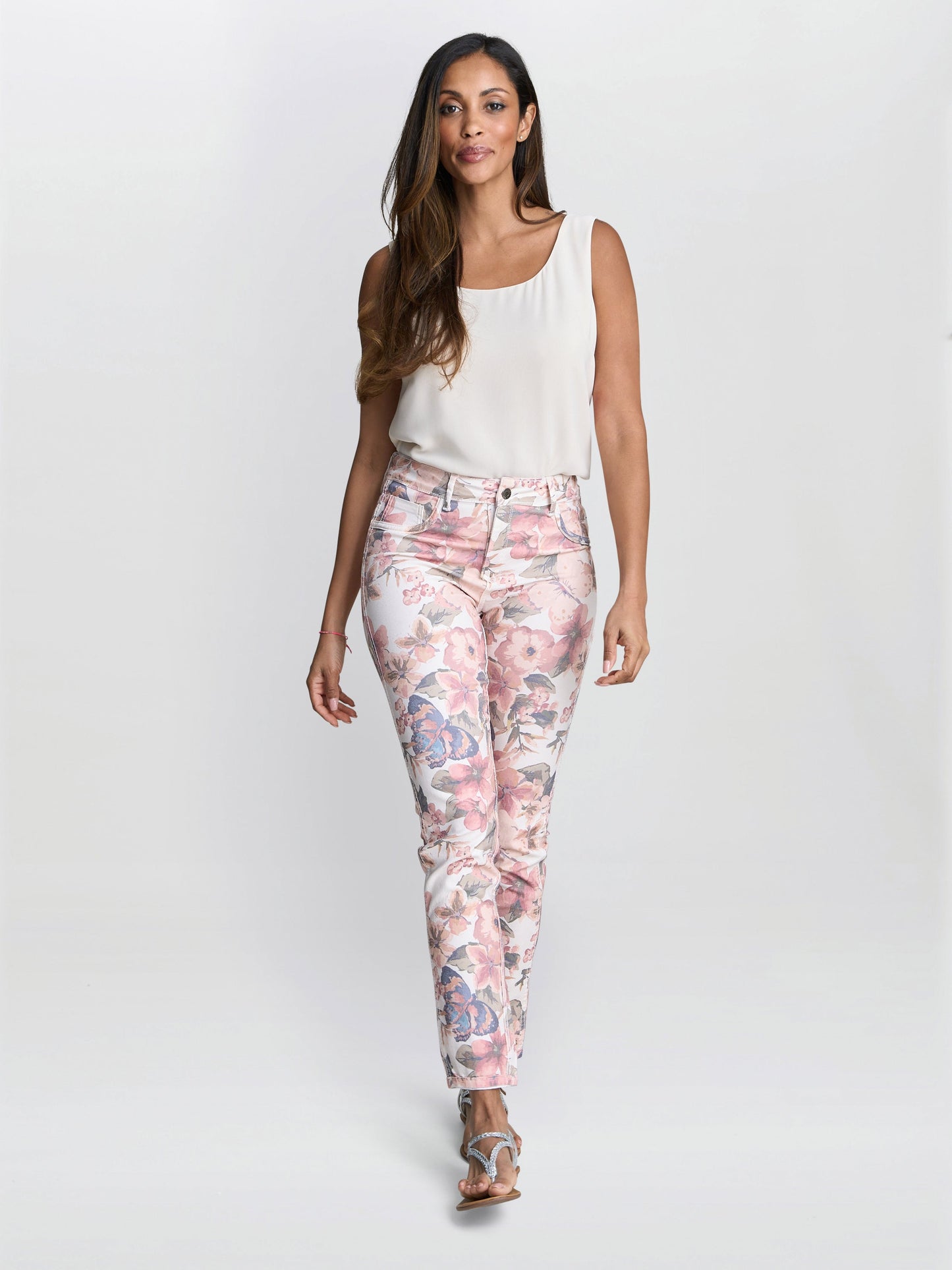  Christie Reversible Stretch Floral Jeans