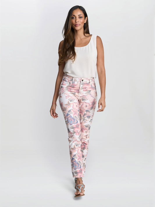  Christie Reversible Stretch Floral Jeans