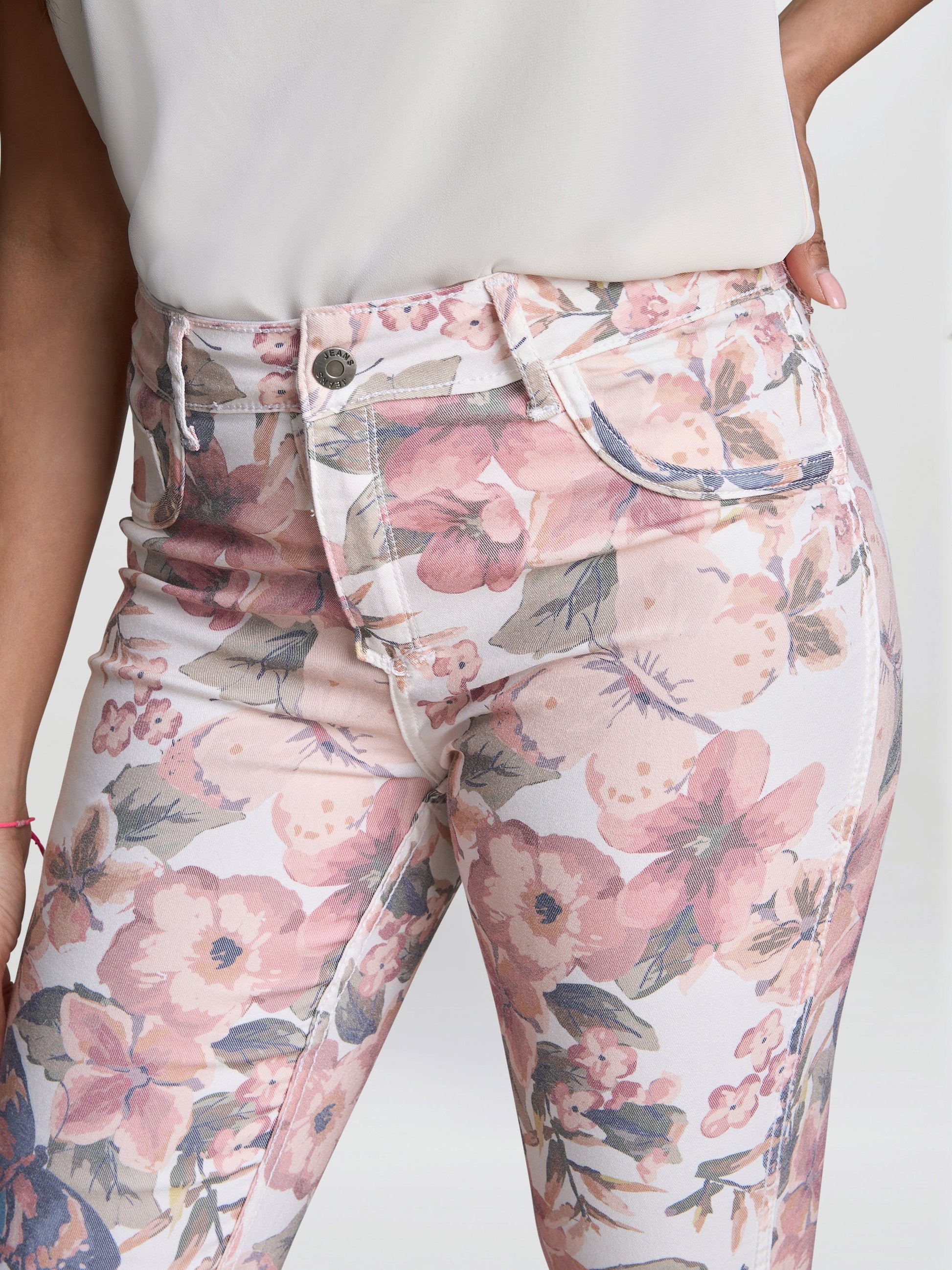  Christie Reversible Stretch Floral Jeans