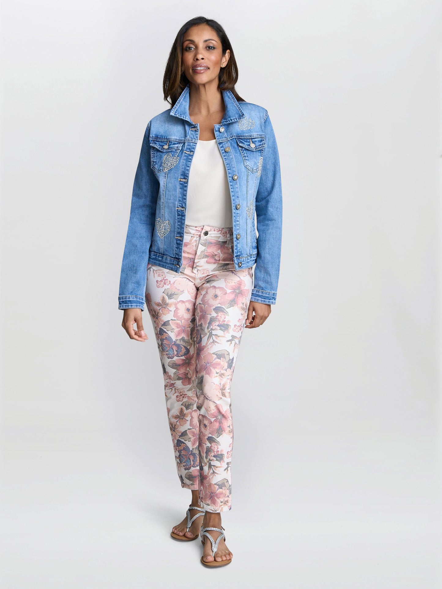  Christie Reversible Stretch Floral Jeans