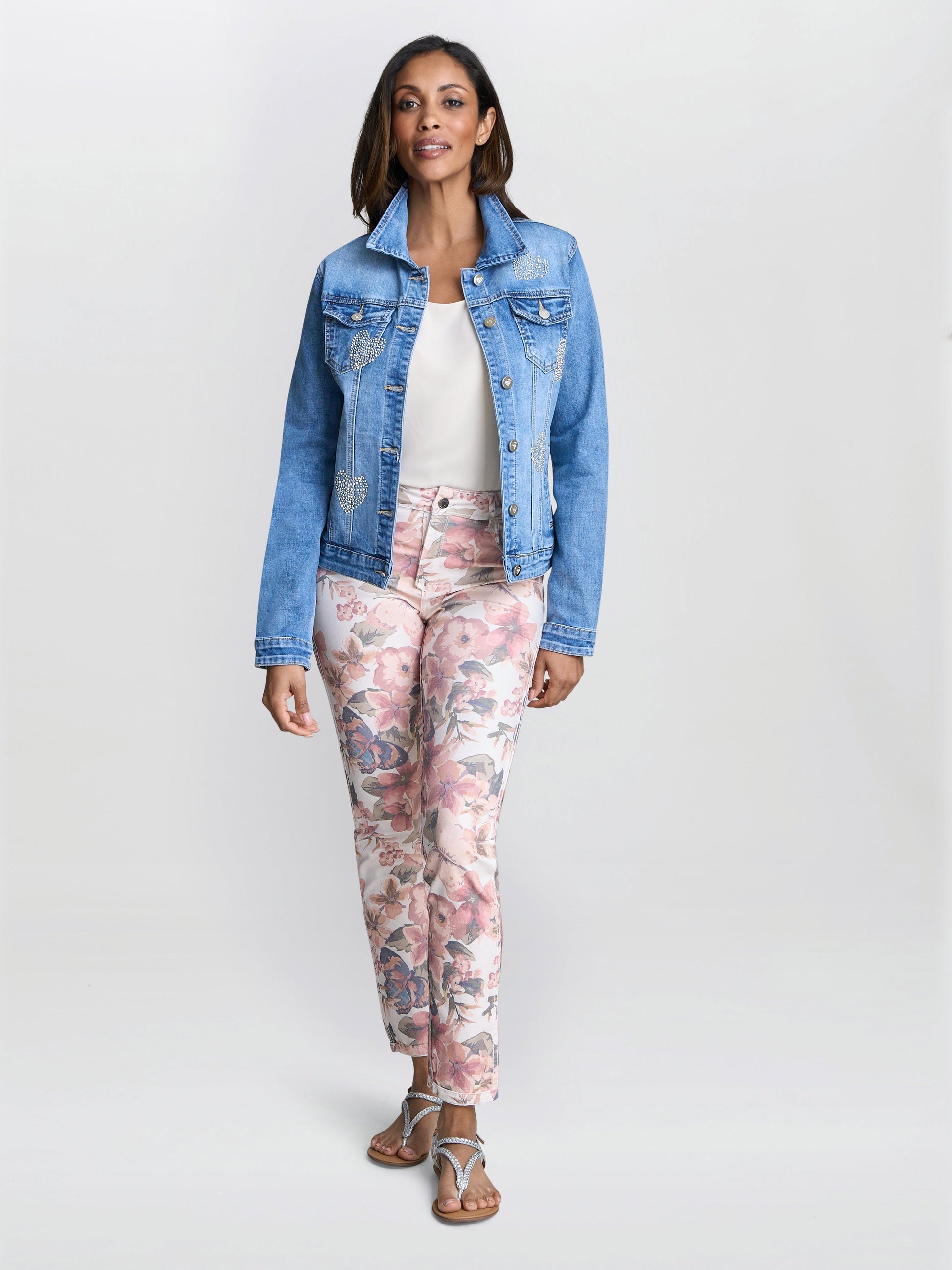  Christie Reversible Stretch Floral Jeans