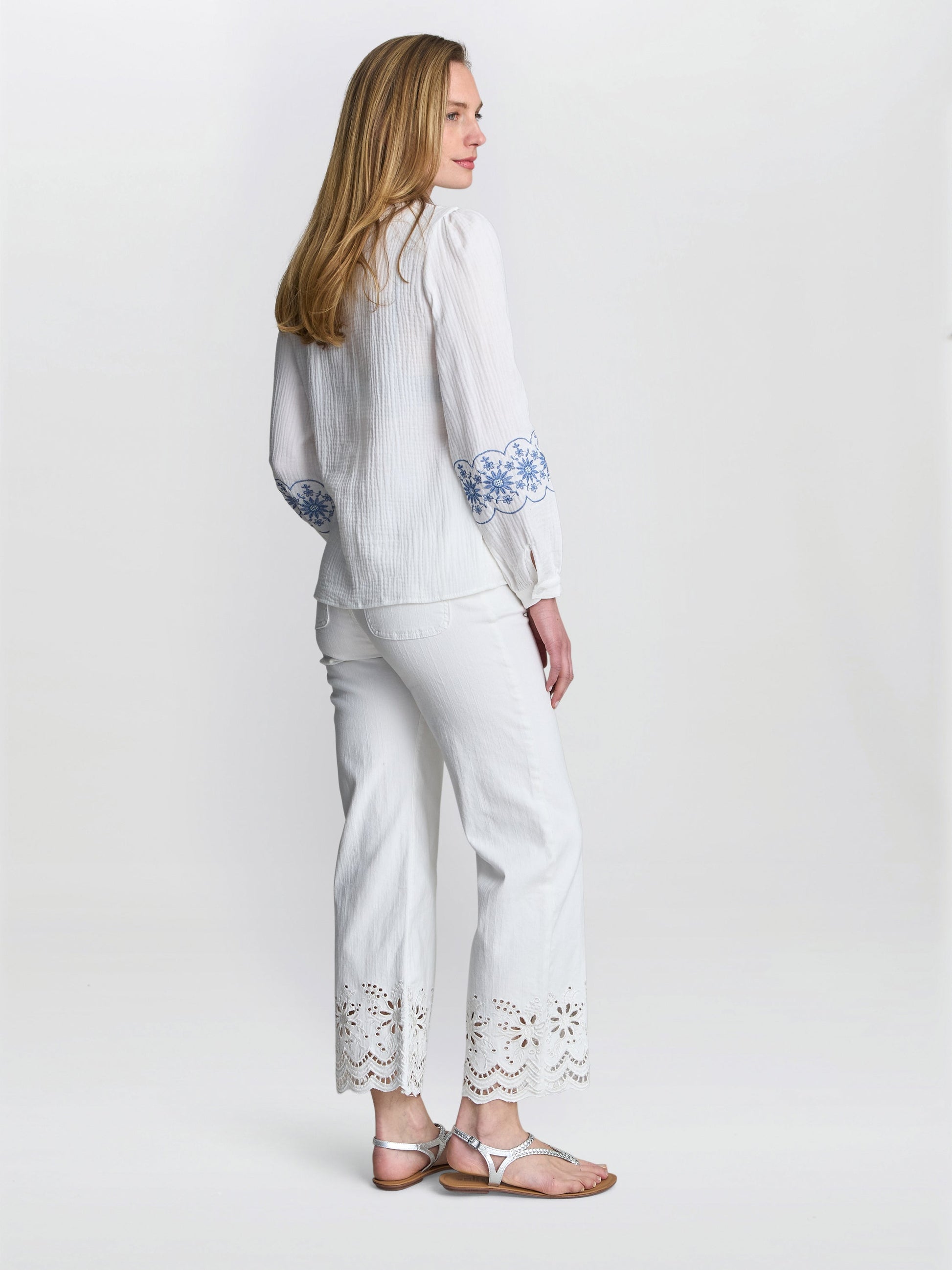  Clare Cotton Muslin Embroidered Shirt