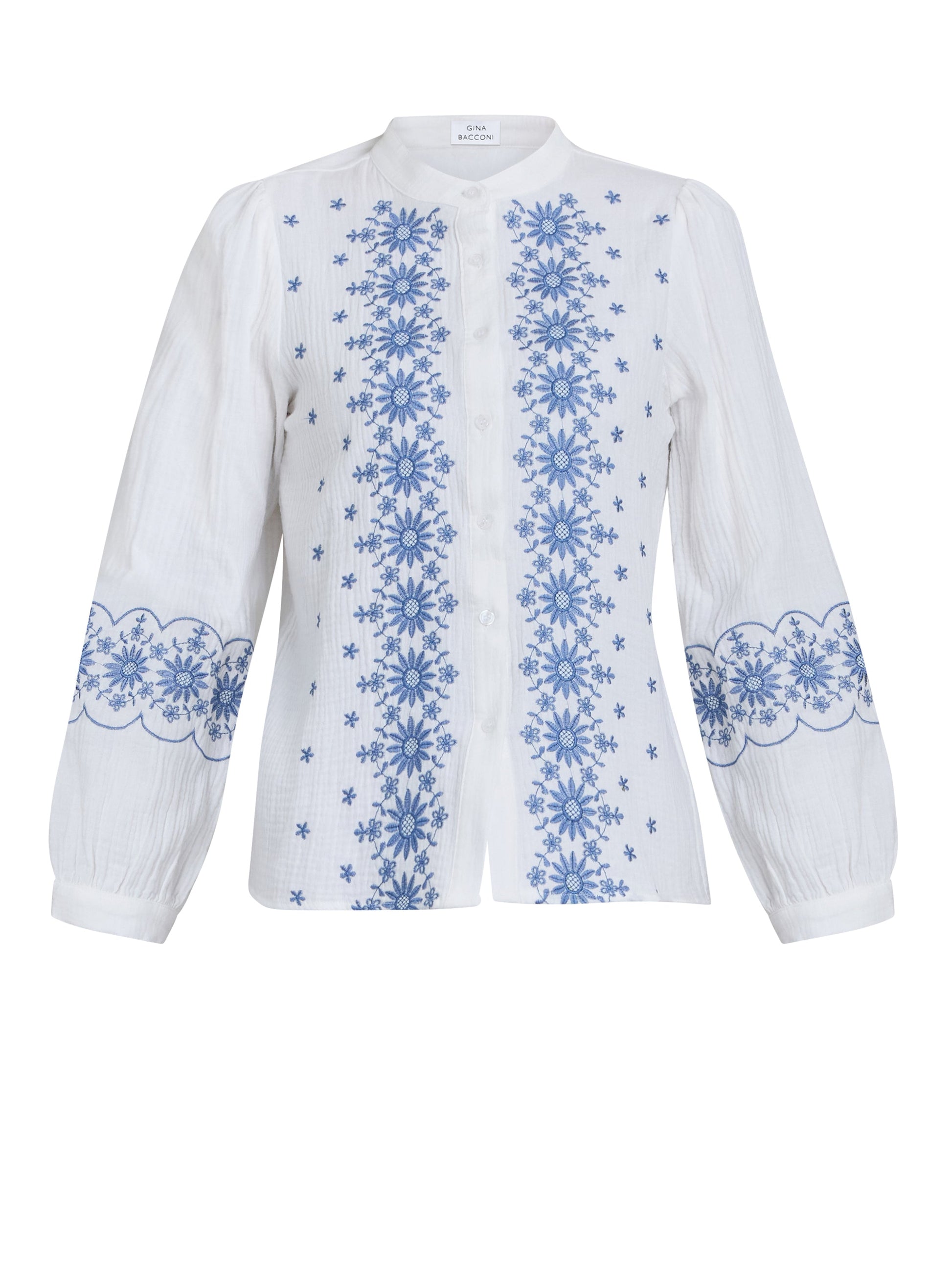  Clare Cotton Muslin Embroidered Shirt
