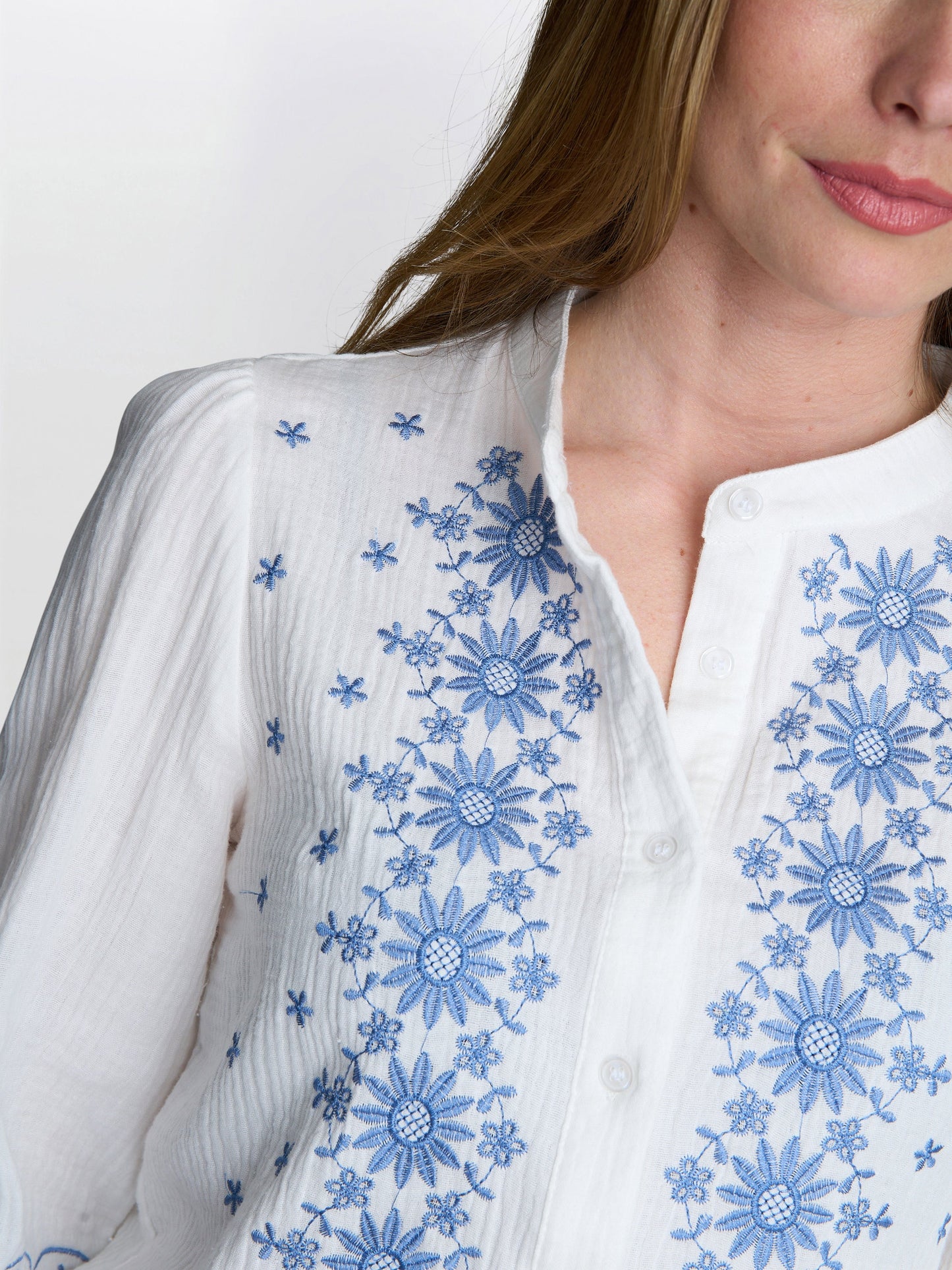  Clare Cotton Muslin Embroidered Shirt